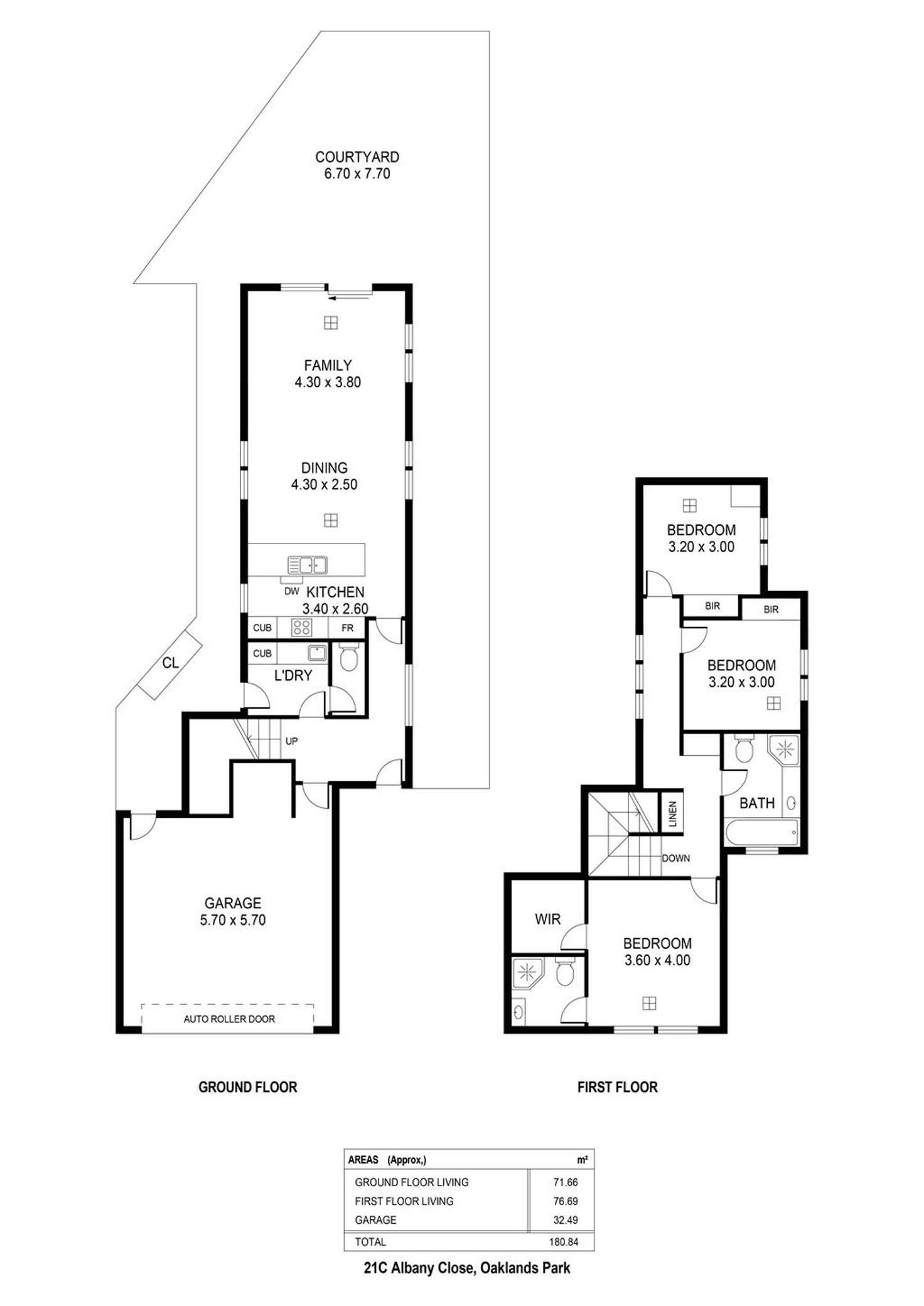 Floorplan of Homely house listing, 21C Albany Close, Oaklands Park SA 5046