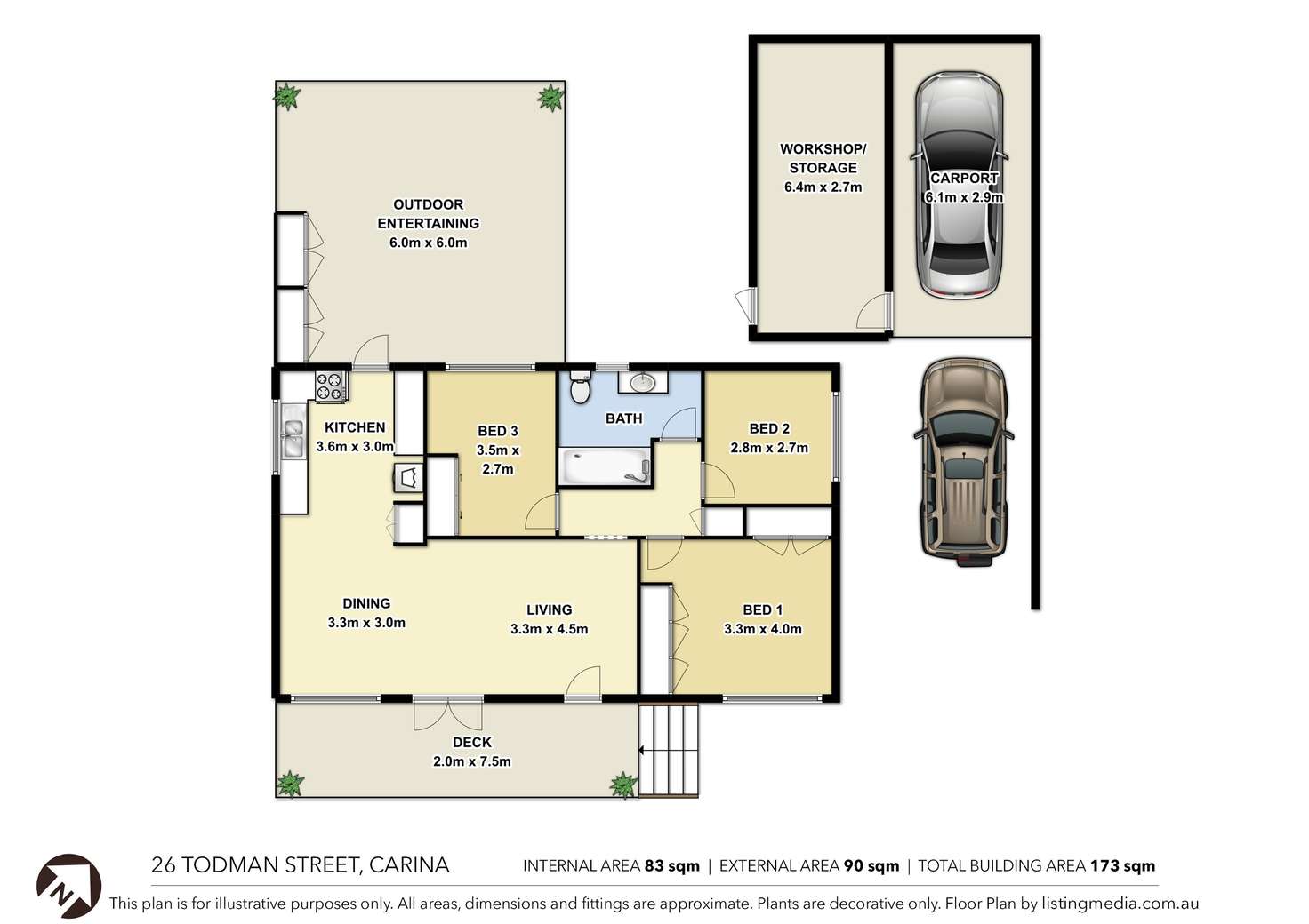 Floorplan of Homely house listing, 26 Todman Street, Carina QLD 4152