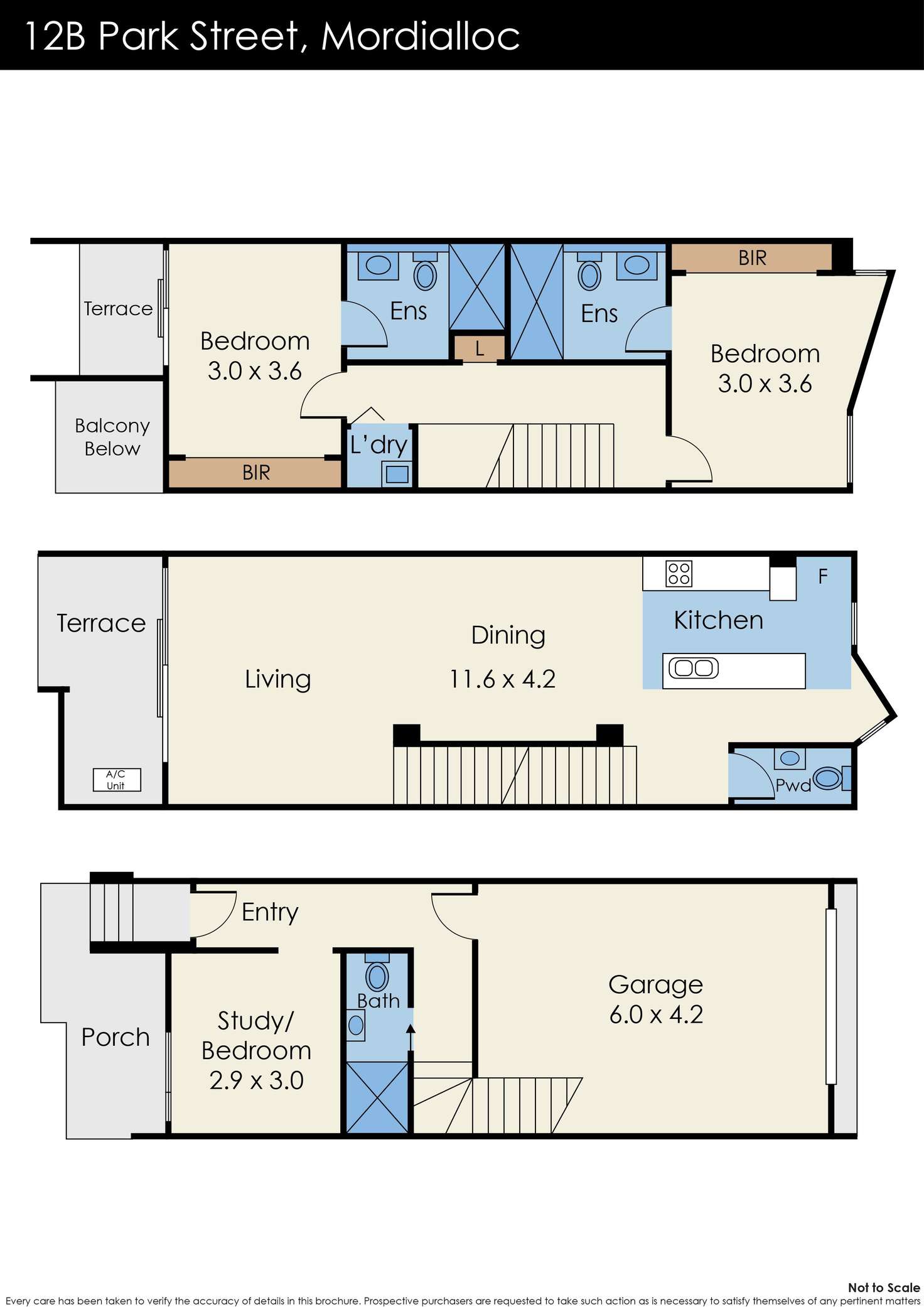 Floorplan of Homely townhouse listing, 12B Park Street, Mordialloc VIC 3195