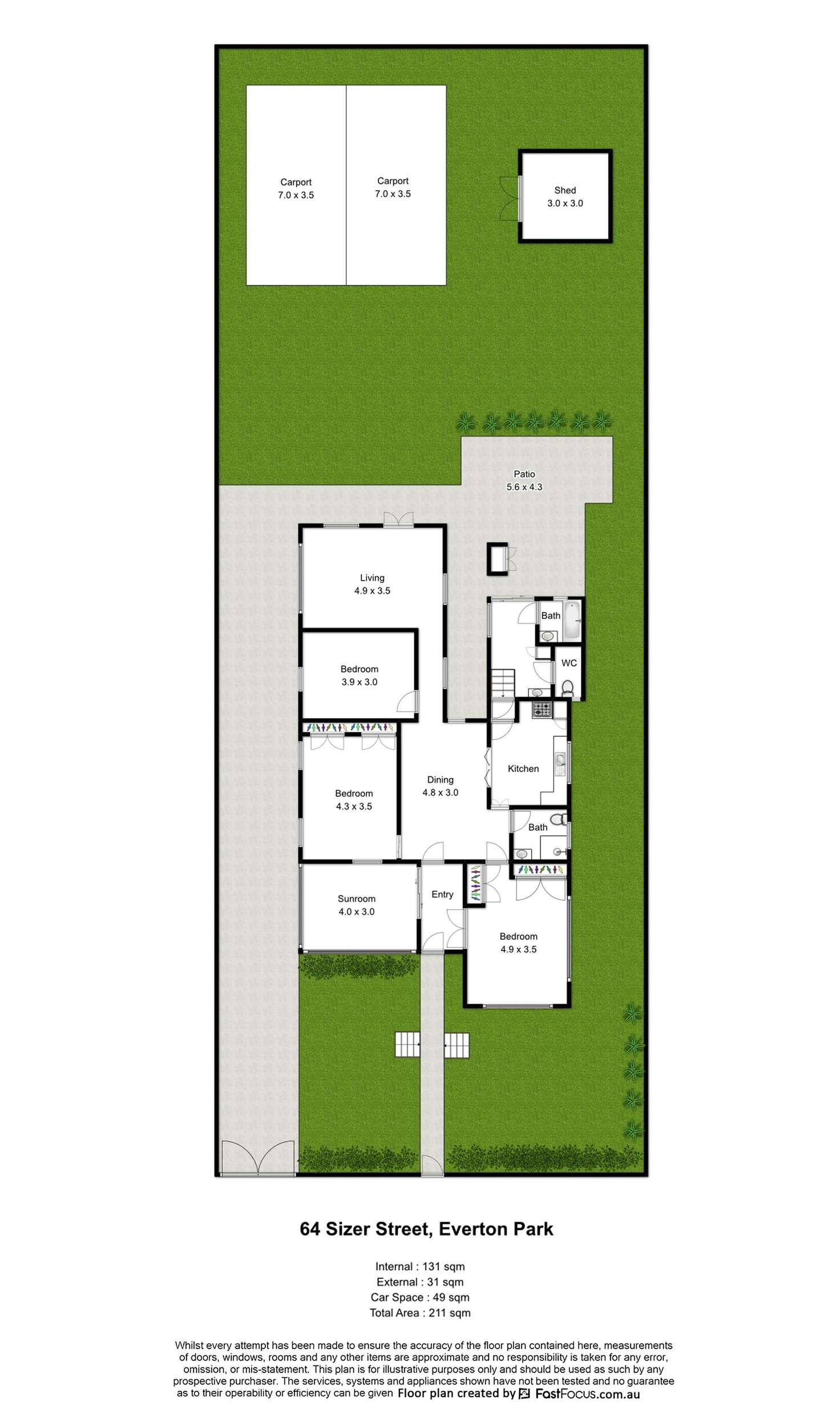 Floorplan of Homely house listing, 64 Sizer Street, Everton Park QLD 4053