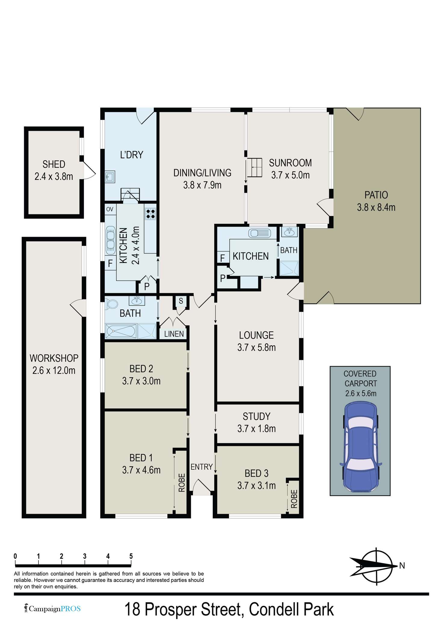 Floorplan of Homely house listing, 18 Prosper Street, Condell Park NSW 2200