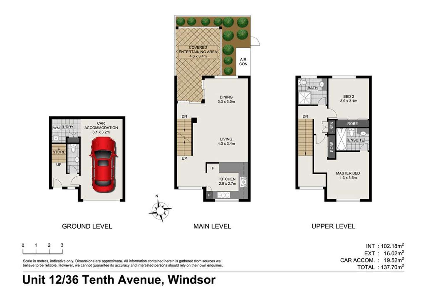 Floorplan of Homely townhouse listing, 12/36 Tenth Avenue, Windsor QLD 4030