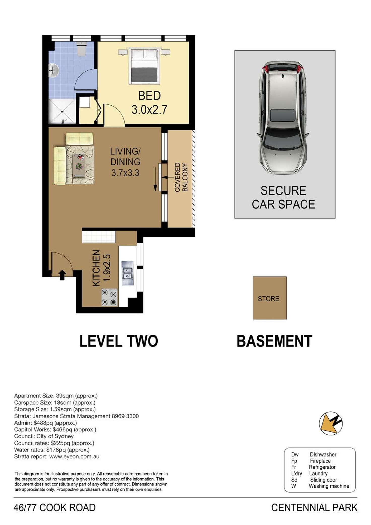 Floorplan of Homely apartment listing, 46/77-83 Cook Road, Centennial Park NSW 2021