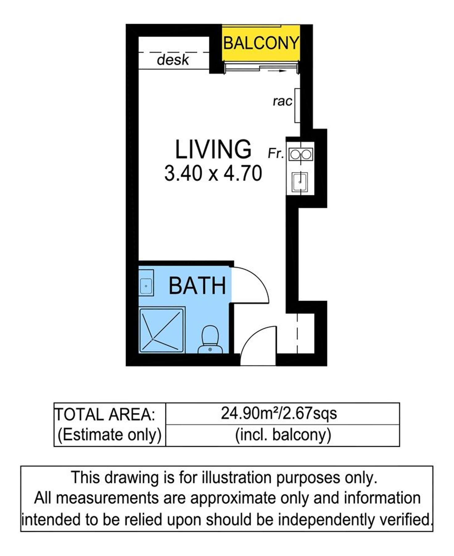 Floorplan of Homely apartment listing, 808/304 Waymouth Street, Adelaide SA 5000
