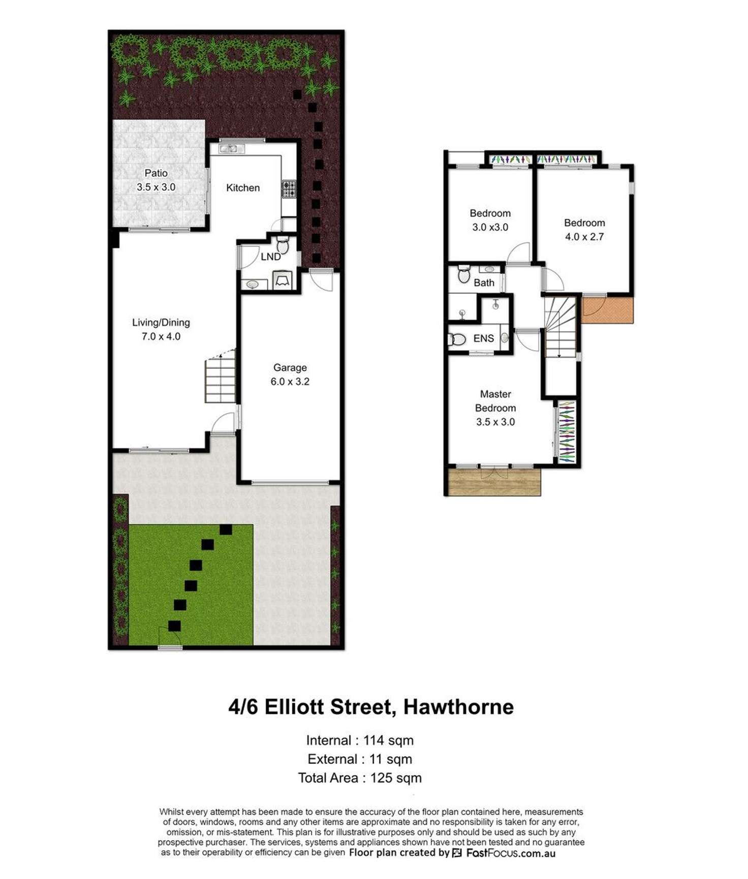 Floorplan of Homely townhouse listing, 4/6 Elliott Street, Hawthorne QLD 4171