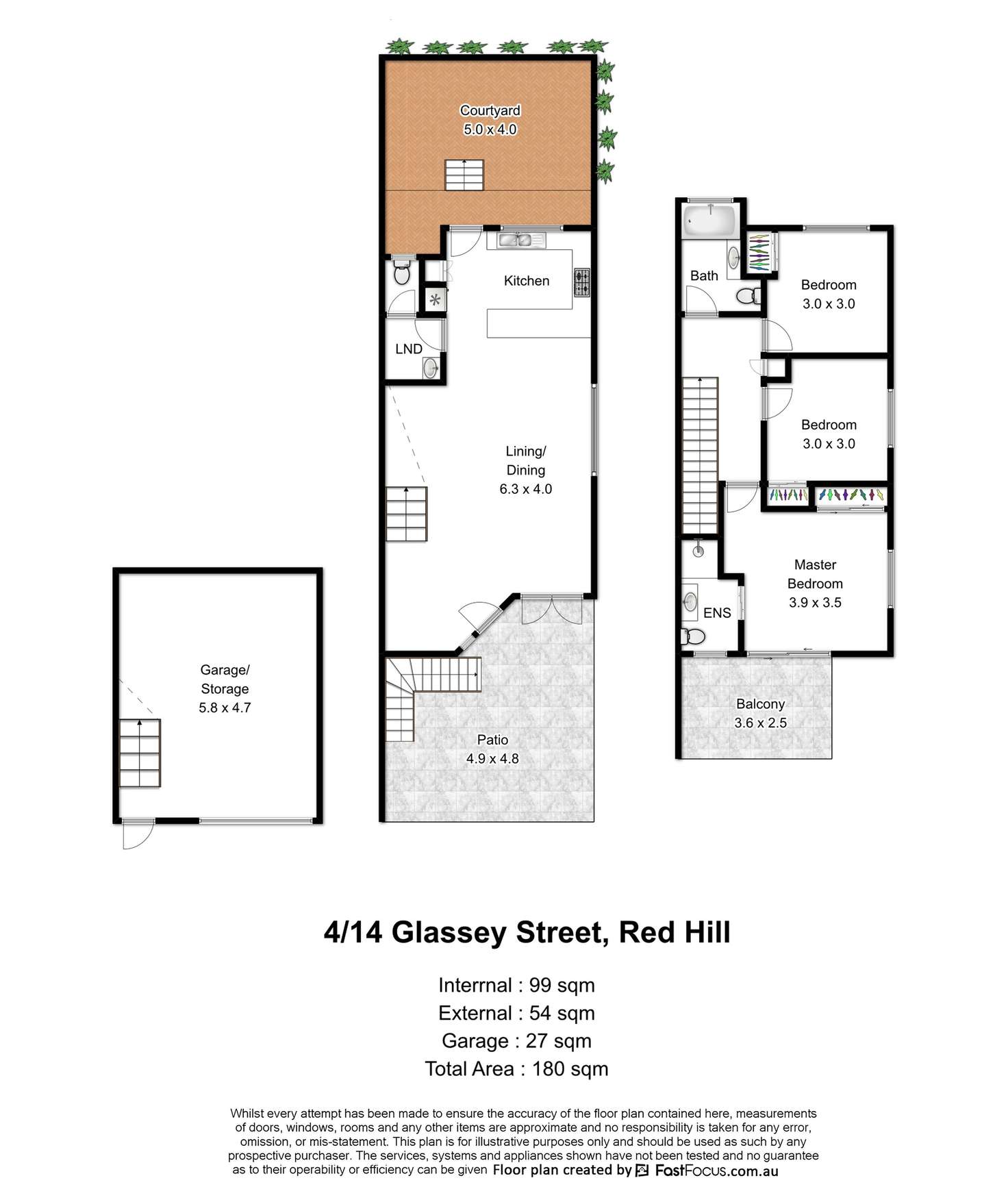 Floorplan of Homely apartment listing, 4/14 Glassey Street, Red Hill QLD 4059