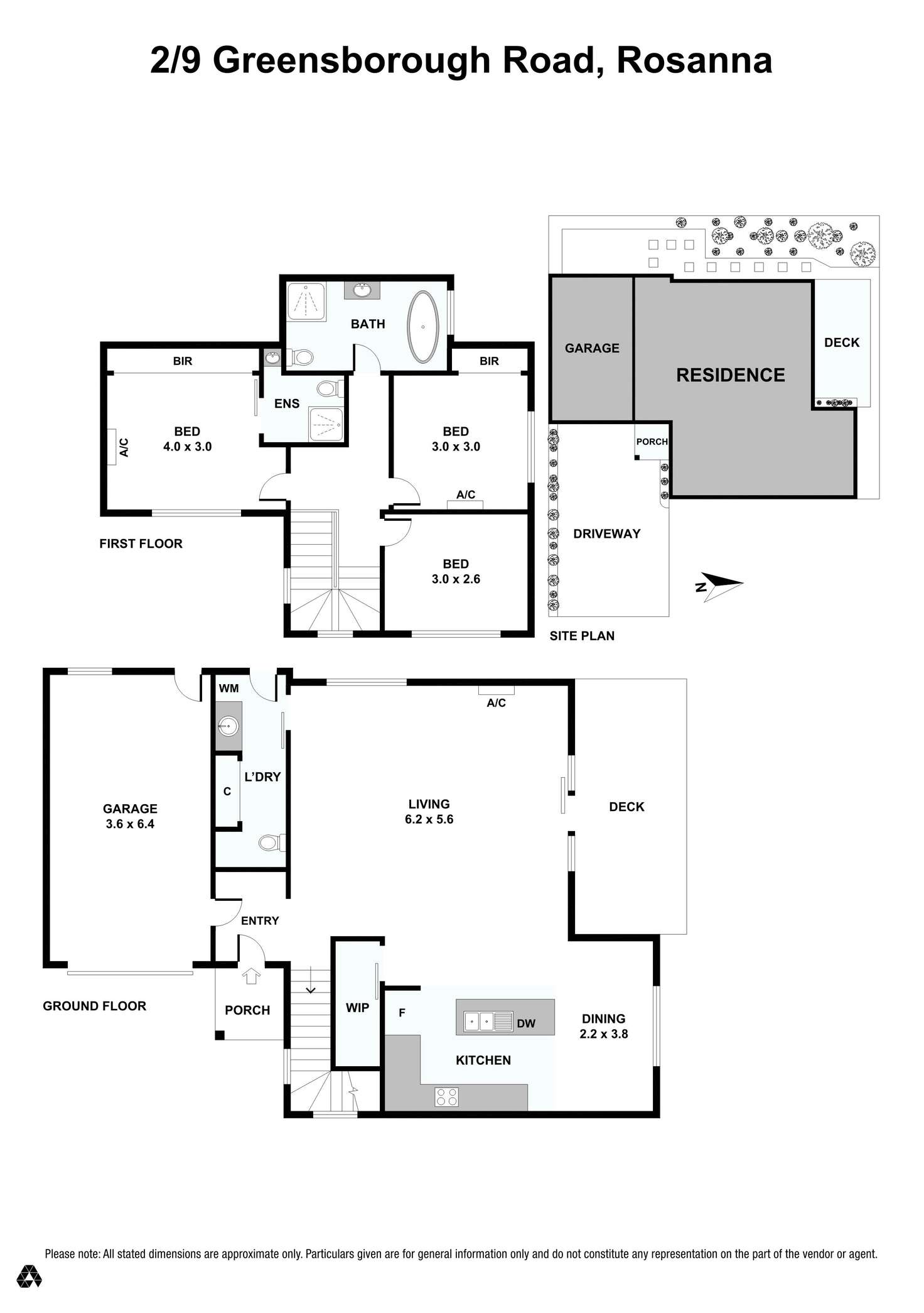 Floorplan of Homely townhouse listing, 2/9 Greensborough Road, Rosanna VIC 3084