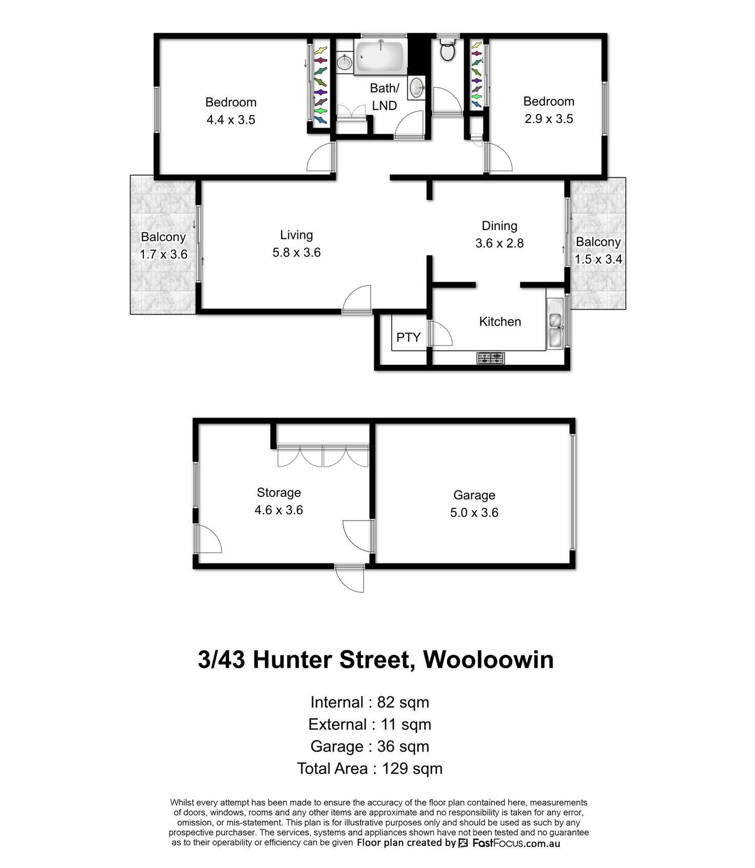 Floorplan of Homely unit listing, 3/43 Hunter Street, Wooloowin QLD 4030