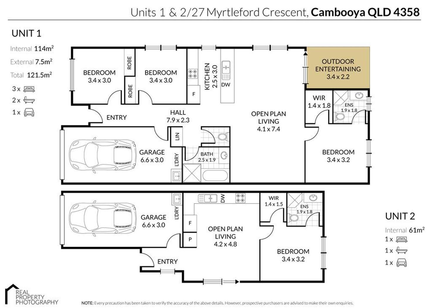 Floorplan of Homely unit listing, 1/27 Myrtleford Crescent, Cambooya QLD 4358