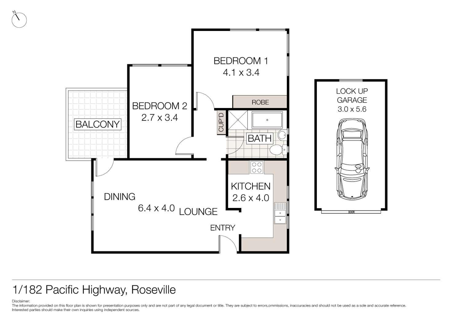 Floorplan of Homely unit listing, 1/182 Pacific Highway, Roseville NSW 2069