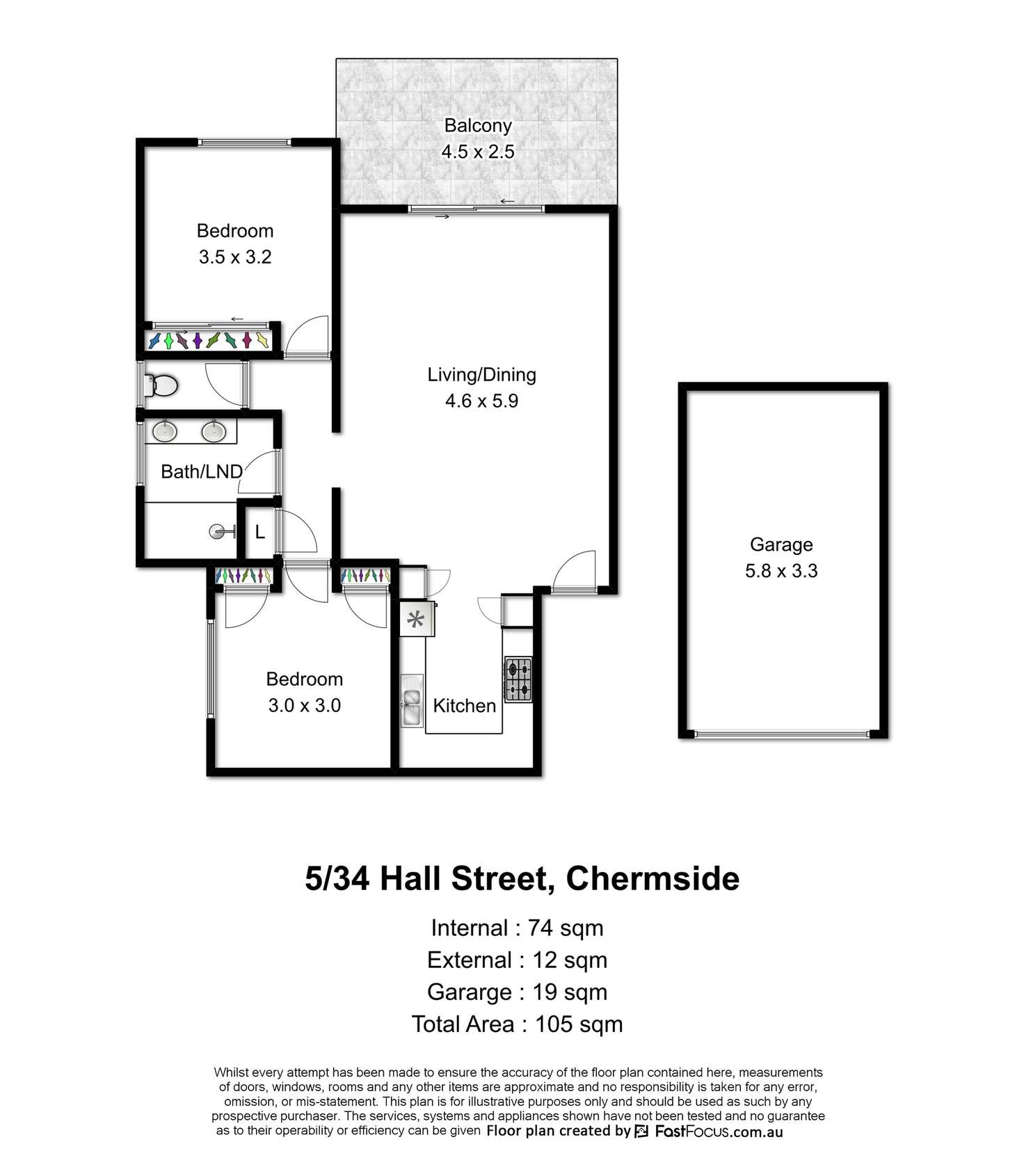 Floorplan of Homely unit listing, 5/36 Hall Street, Chermside QLD 4032