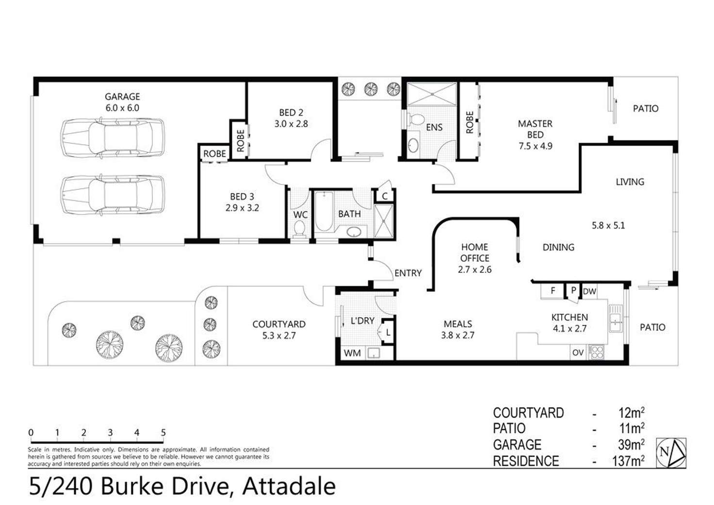 Floorplan of Homely unit listing, 5/240 Burke Drive, Attadale WA 6156