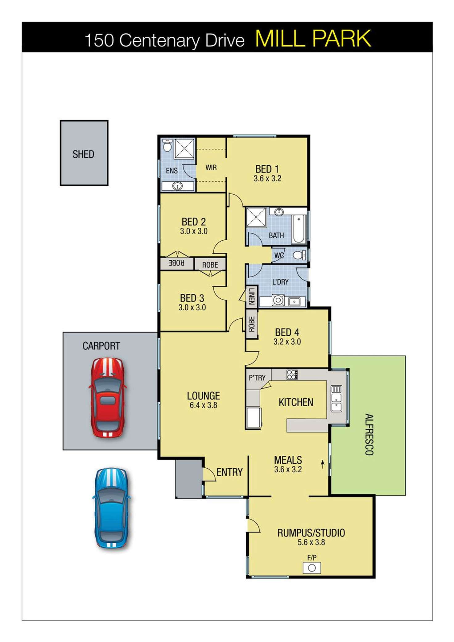 Floorplan of Homely house listing, 150 Centenary Drive, Mill Park VIC 3082