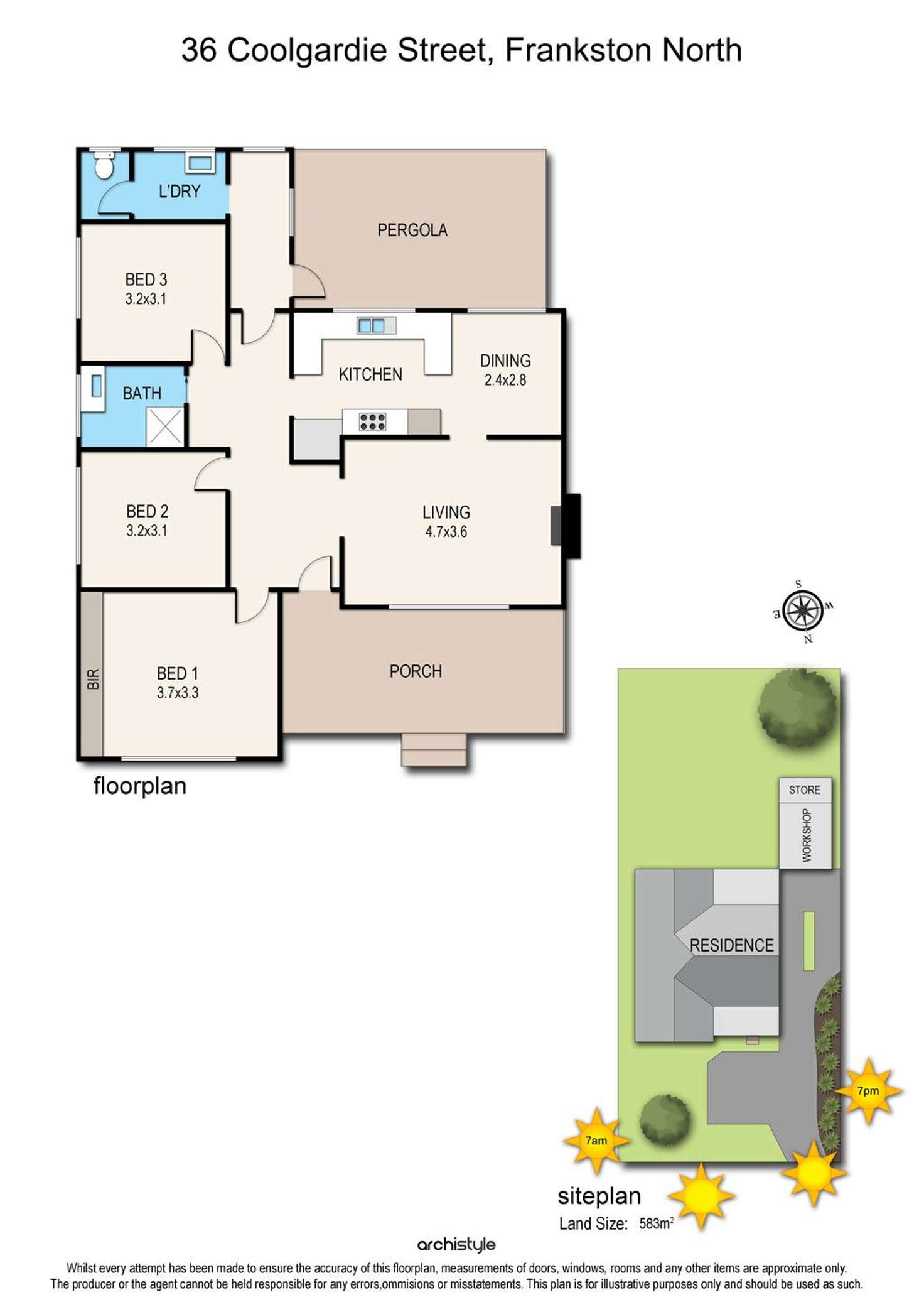 Floorplan of Homely house listing, 36 Coolgardie Street, Frankston North VIC 3200