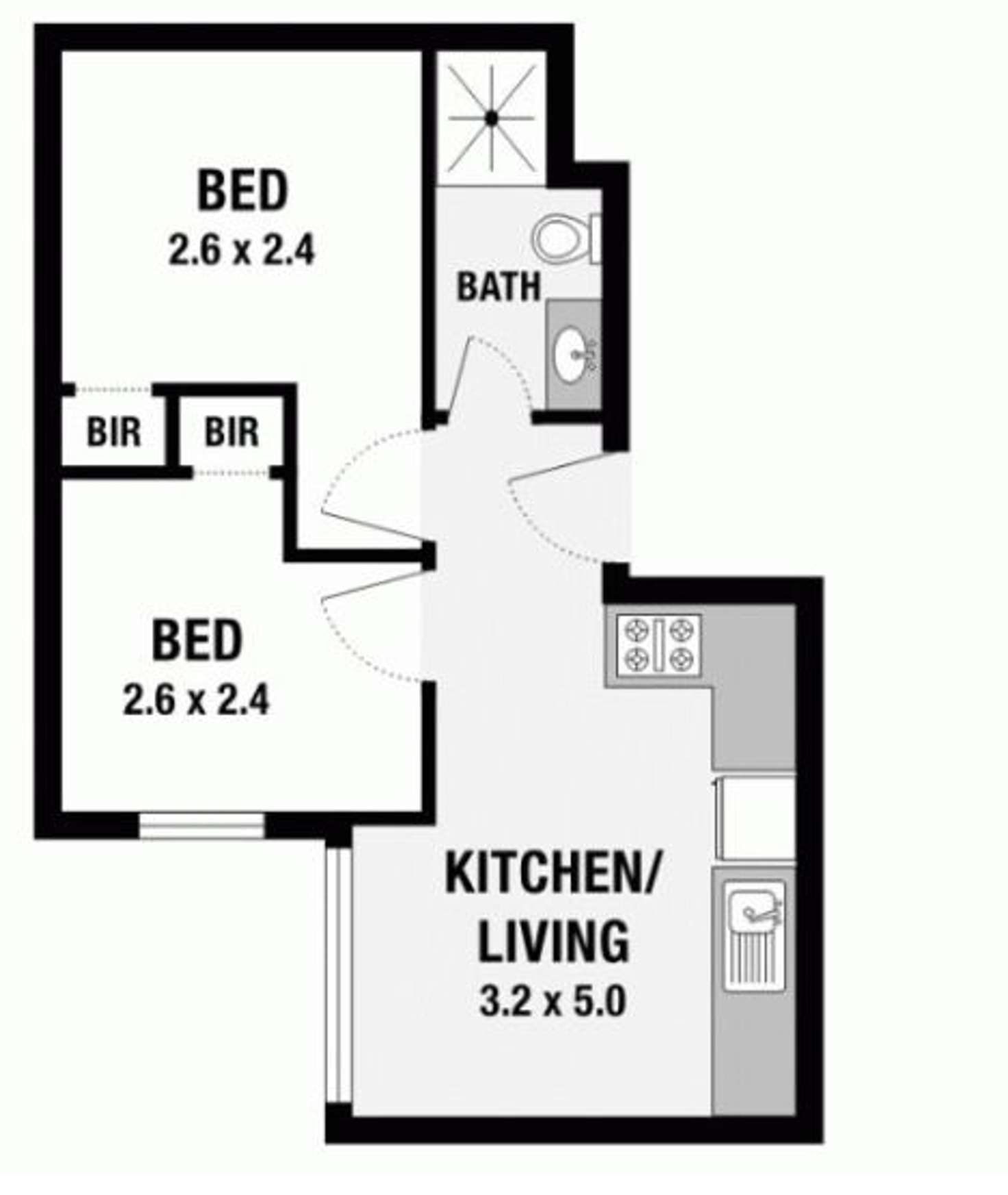 Floorplan of Homely apartment listing, 2016/39 Lonsdale Street, Melbourne VIC 3000