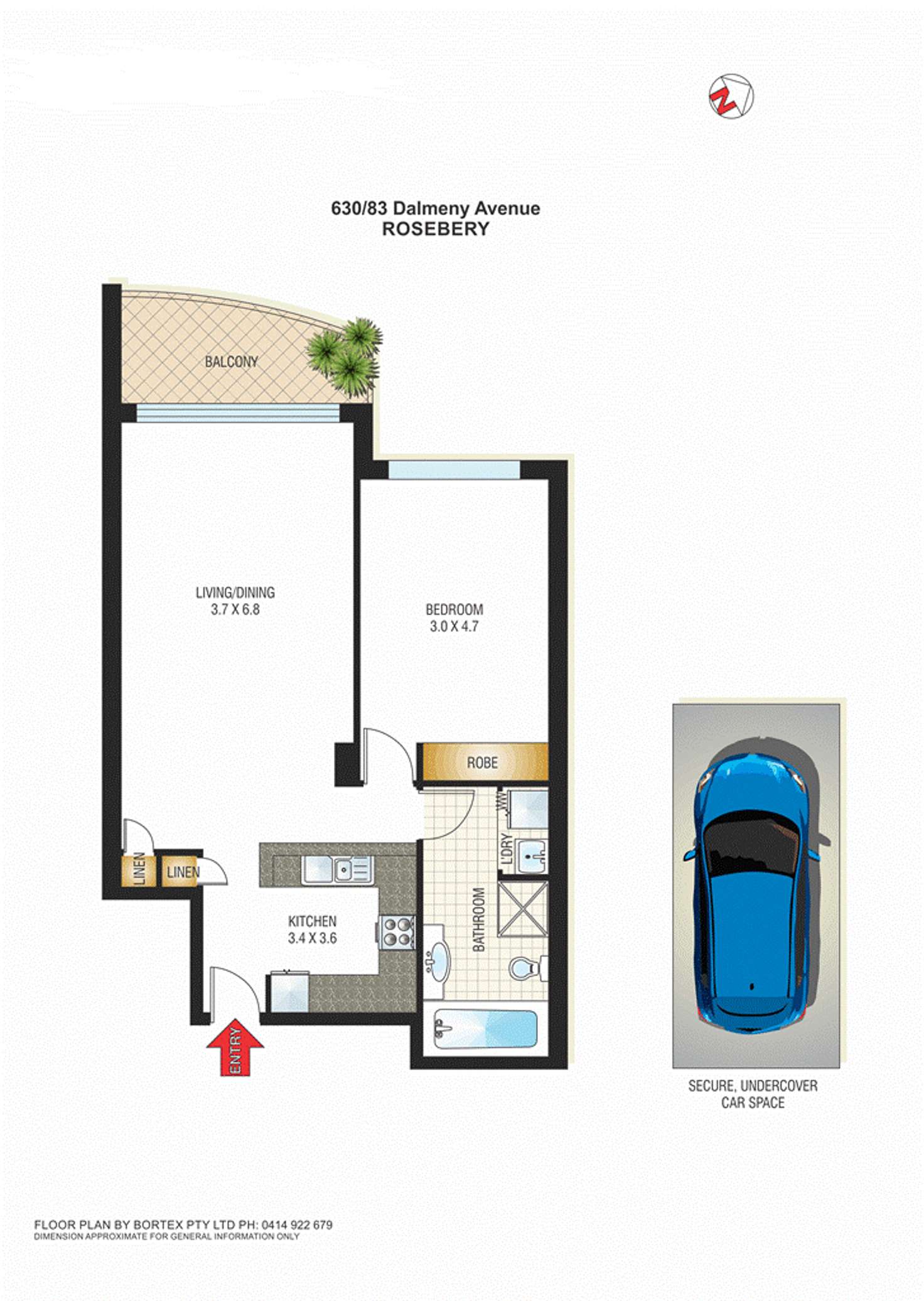 Floorplan of Homely unit listing, 630/83-93 Dalmeny Avenue, Rosebery NSW 2018