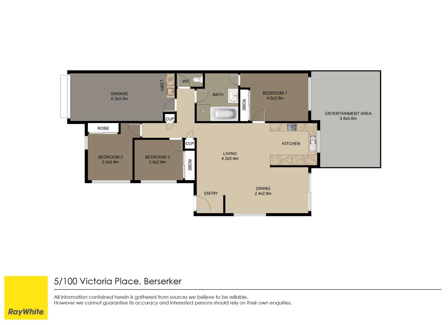 Floorplan of Homely unit listing, 5/100 Victoria Place, Berserker QLD 4701