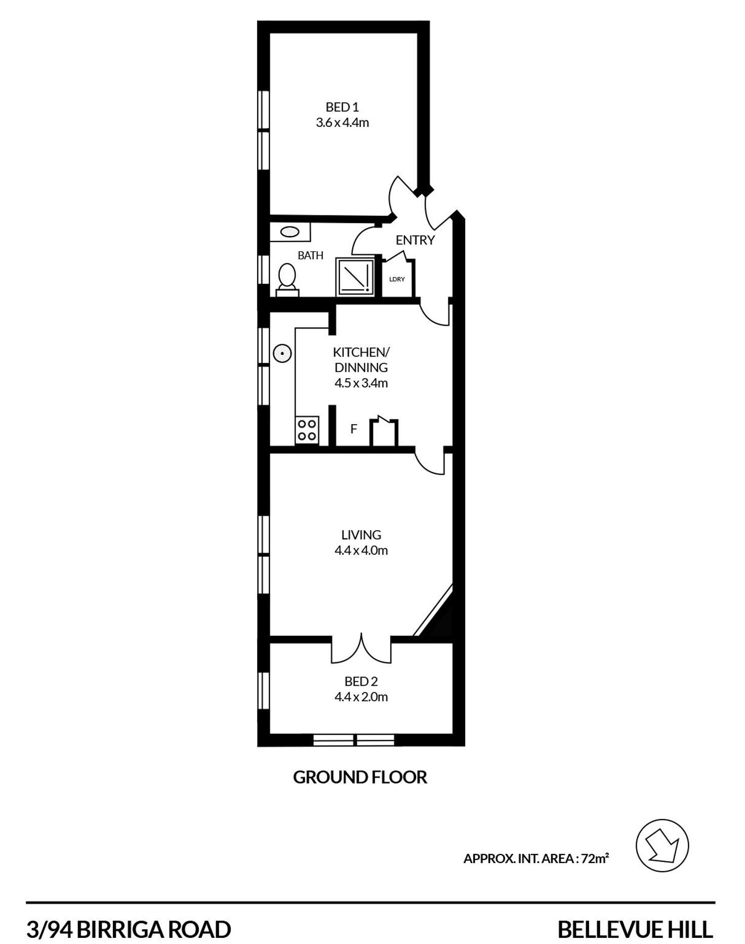 Floorplan of Homely apartment listing, 3/94 Birriga Road, Bellevue Hill NSW 2023