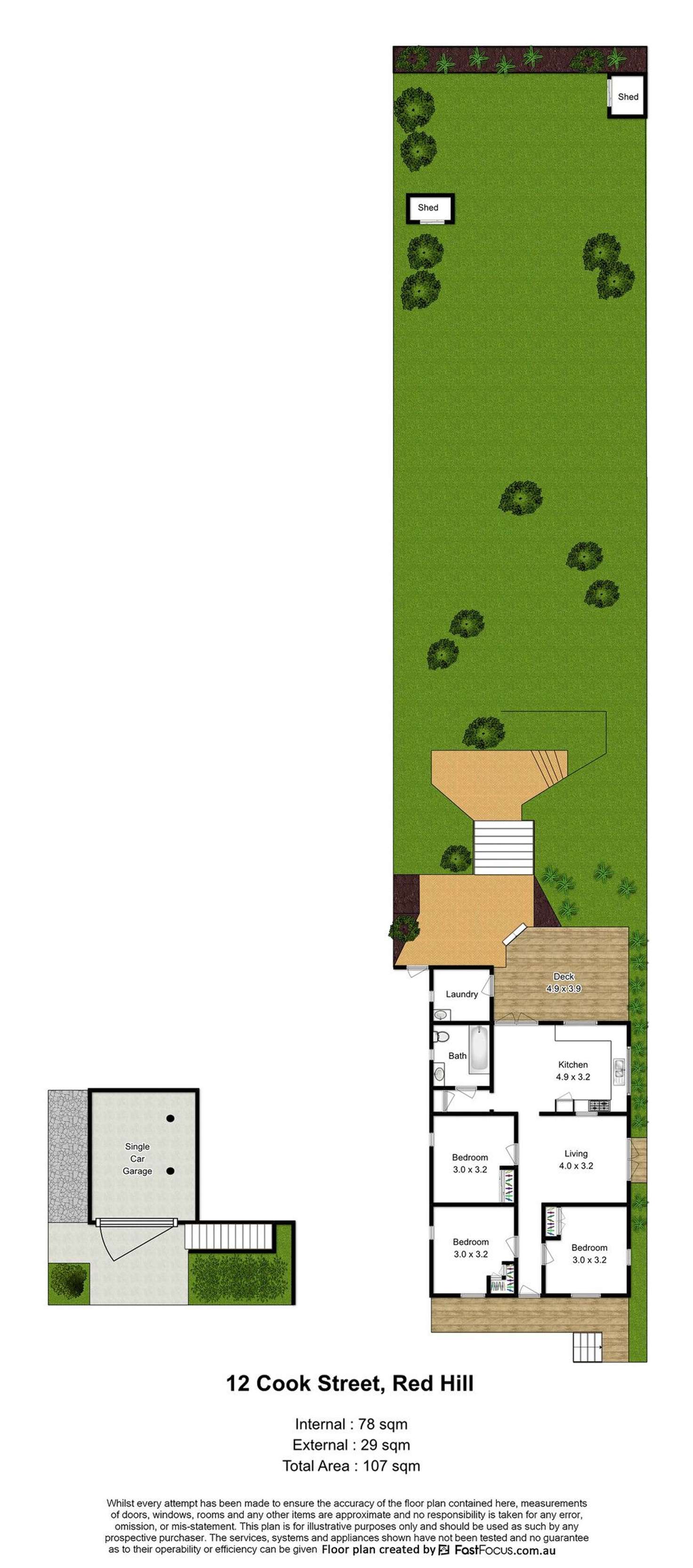Floorplan of Homely house listing, 12 Cook Street, Red Hill QLD 4059