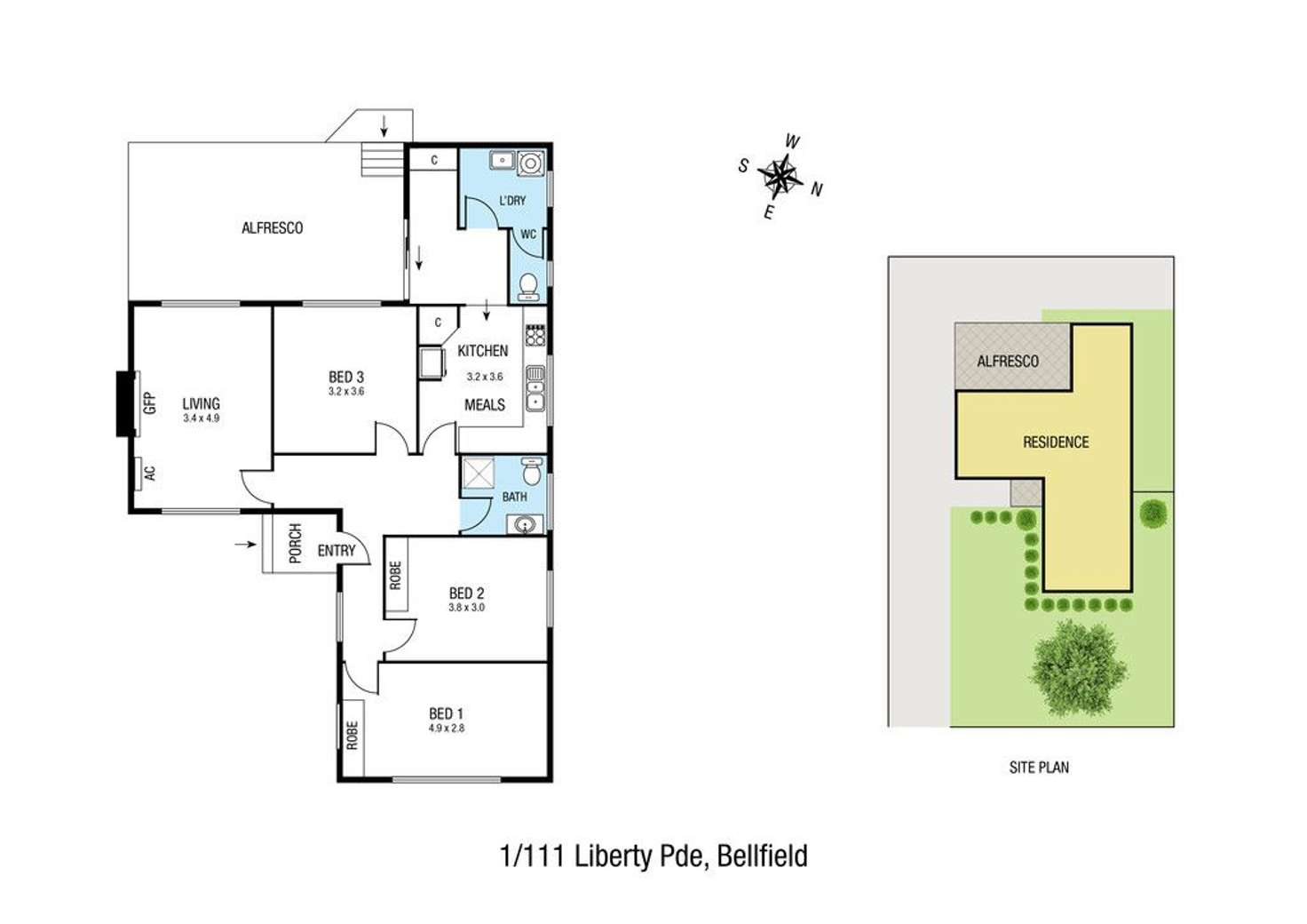 Floorplan of Homely house listing, 1/111 Liberty Parade, Bellfield VIC 3081