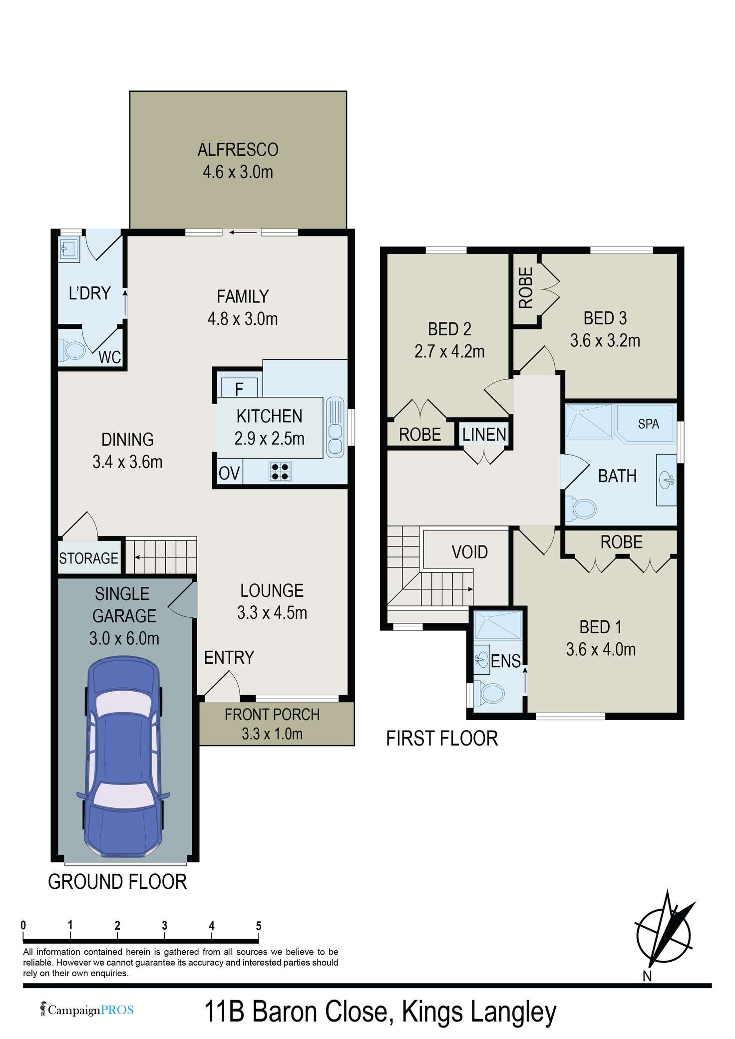 Floorplan of Homely townhouse listing, 11B Baron Close, Kings Langley NSW 2147