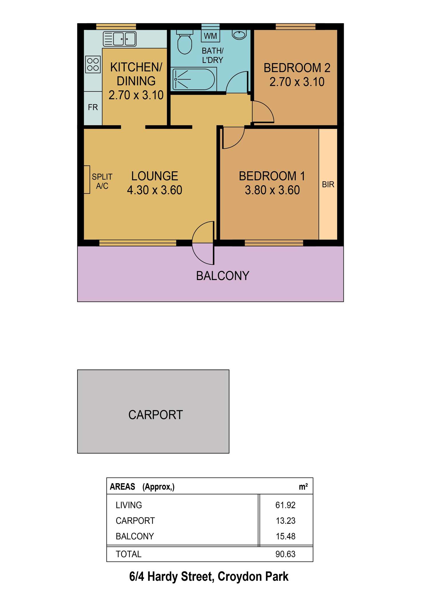 Floorplan of Homely unit listing, 6/4 Hardy Street, Croydon Park SA 5008