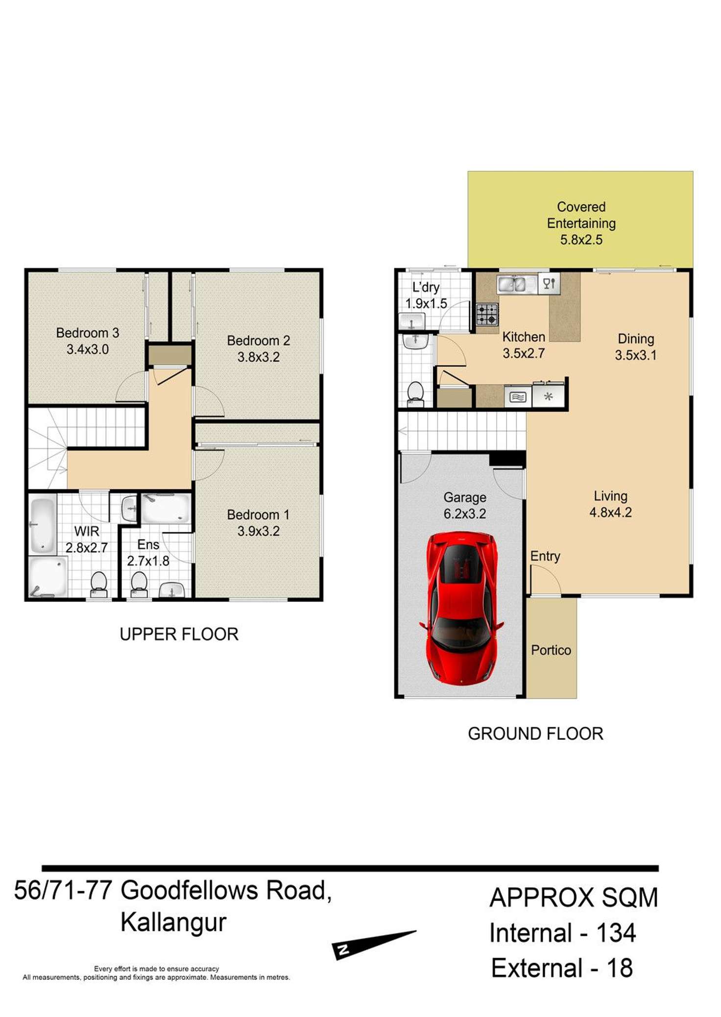 Floorplan of Homely townhouse listing, 56/71-77 Goodfellows Road, Kallangur QLD 4503