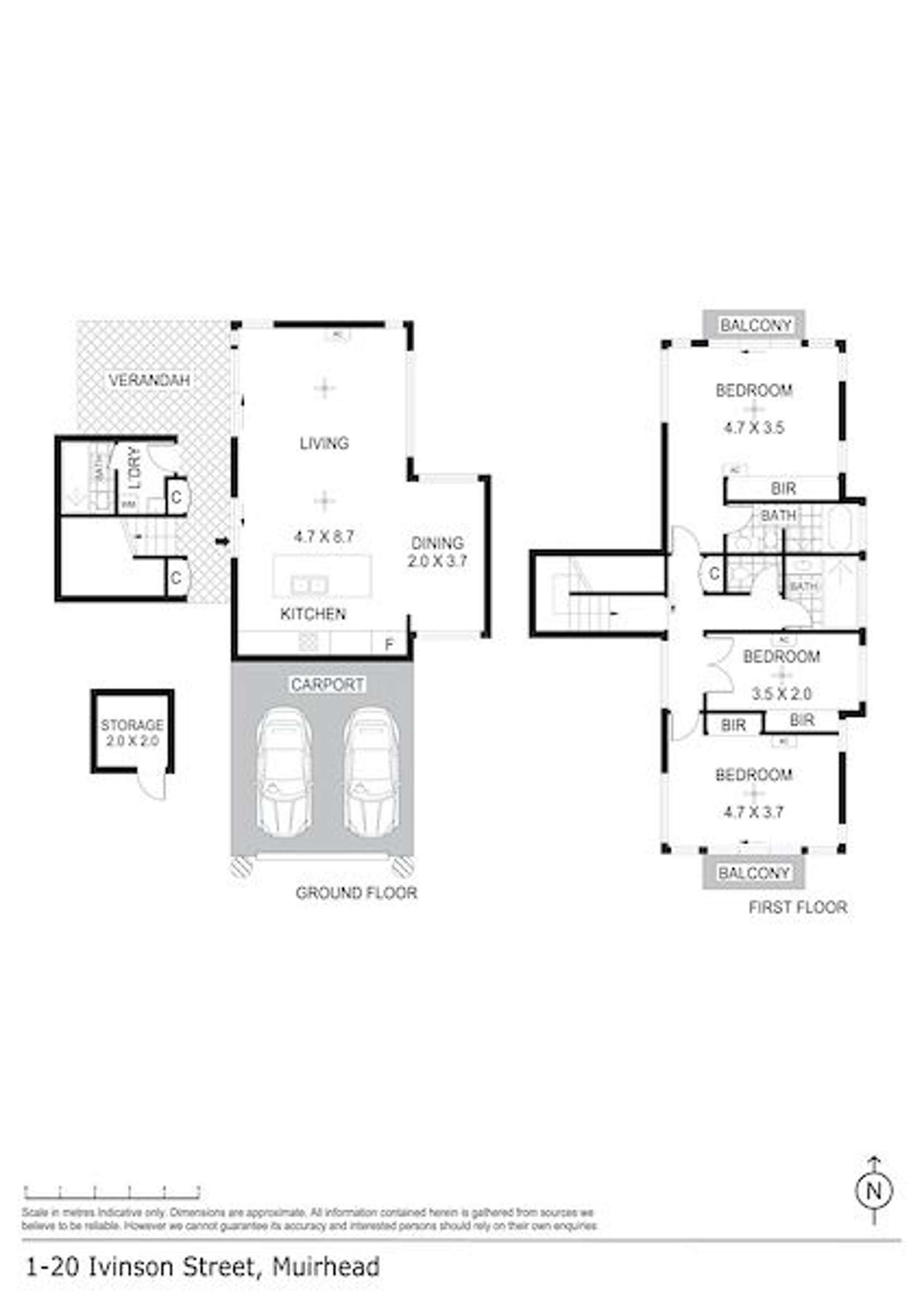 Floorplan of Homely townhouse listing, 1/20 Ivinson Street, Muirhead NT 810