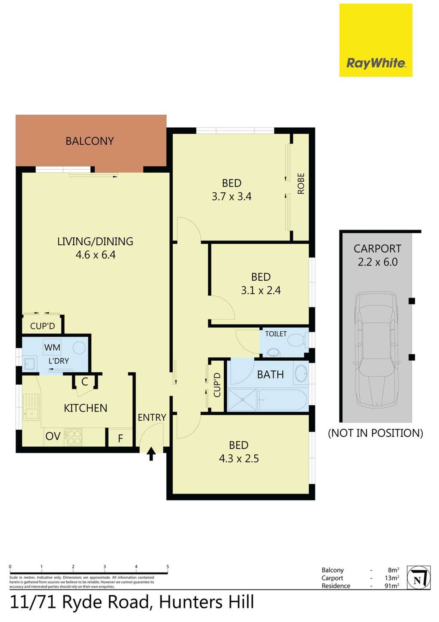 Floorplan of Homely apartment listing, 11/71 Ryde Road, Hunters Hill NSW 2110