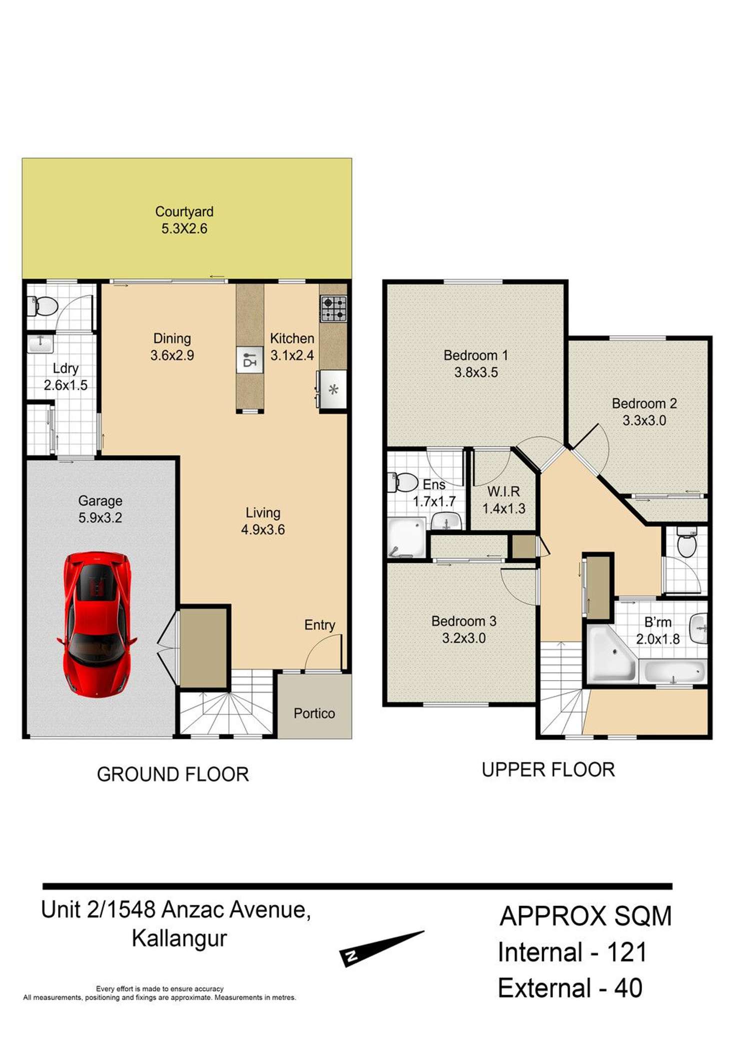 Floorplan of Homely townhouse listing, 2/1548 Anzac Avenue, Kallangur QLD 4503