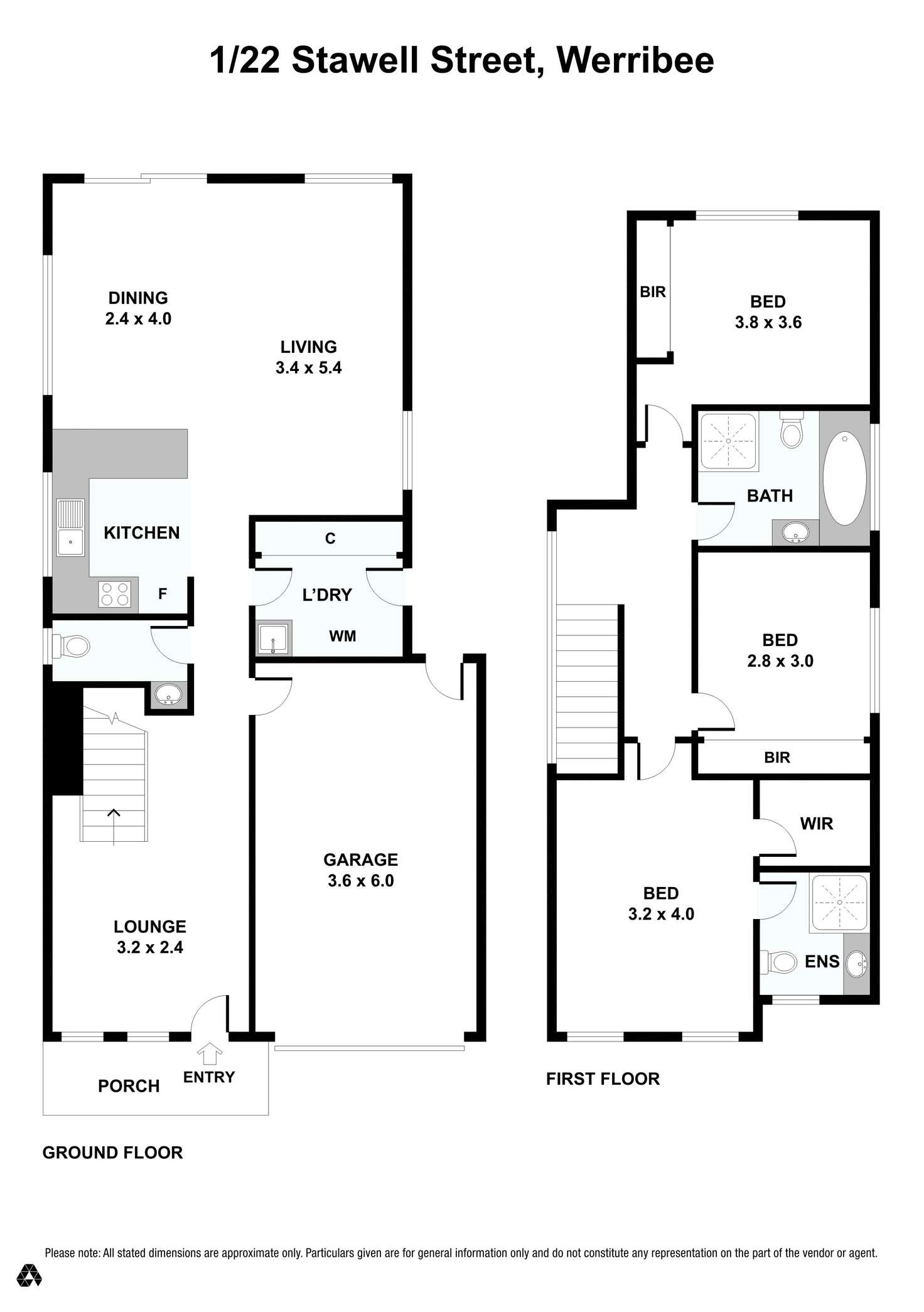 Floorplan of Homely unit listing, 1/22 Stawell Street, Werribee VIC 3030