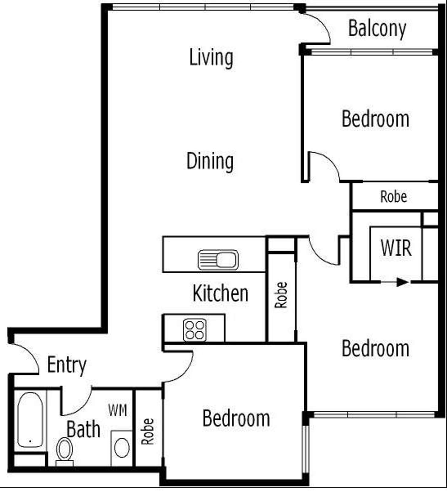 Floorplan of Homely apartment listing, 157/416 St Kilda Road, Melbourne VIC 3004
