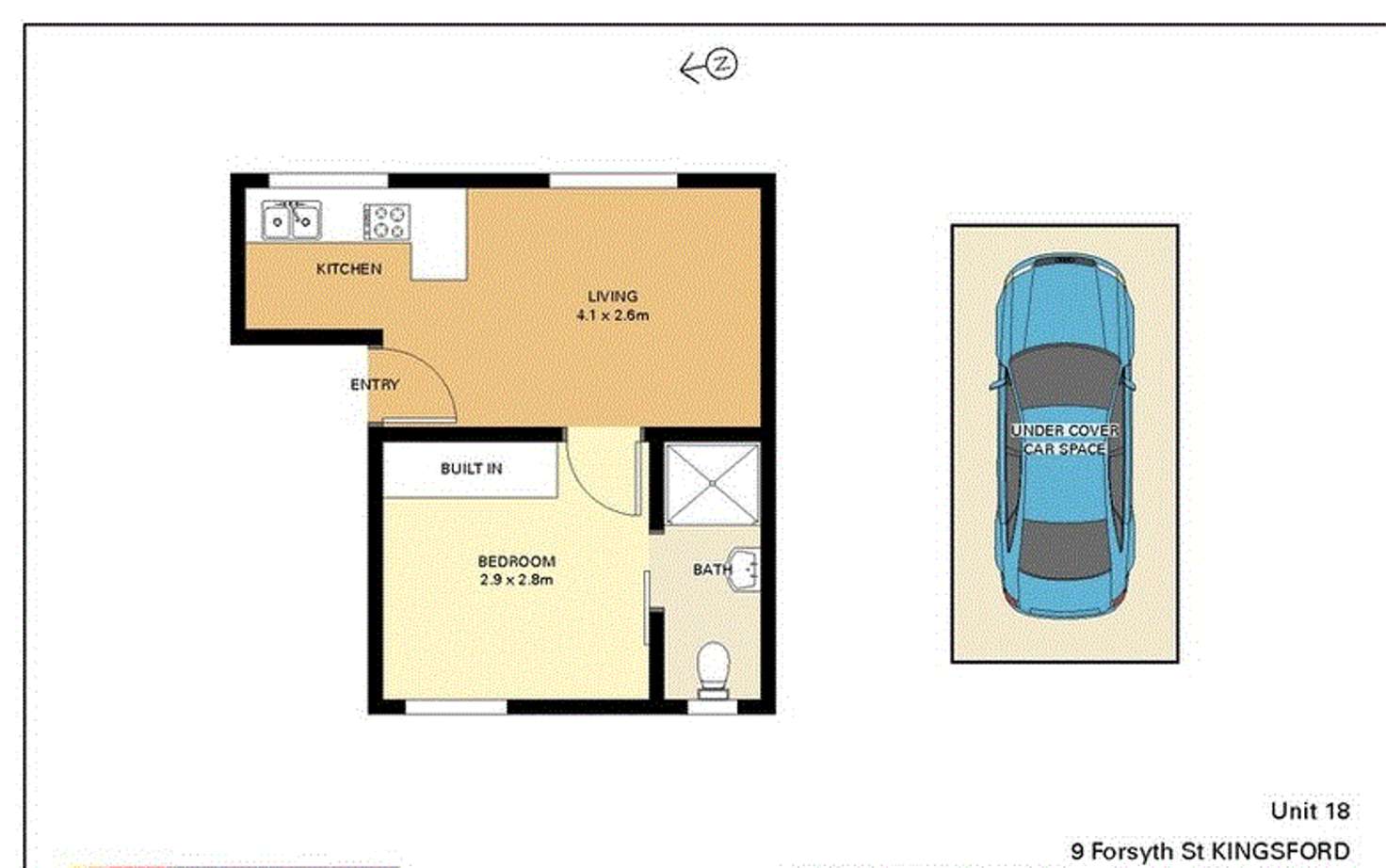 Floorplan of Homely unit listing, 18/9 Forsyth Street, Kingsford NSW 2032