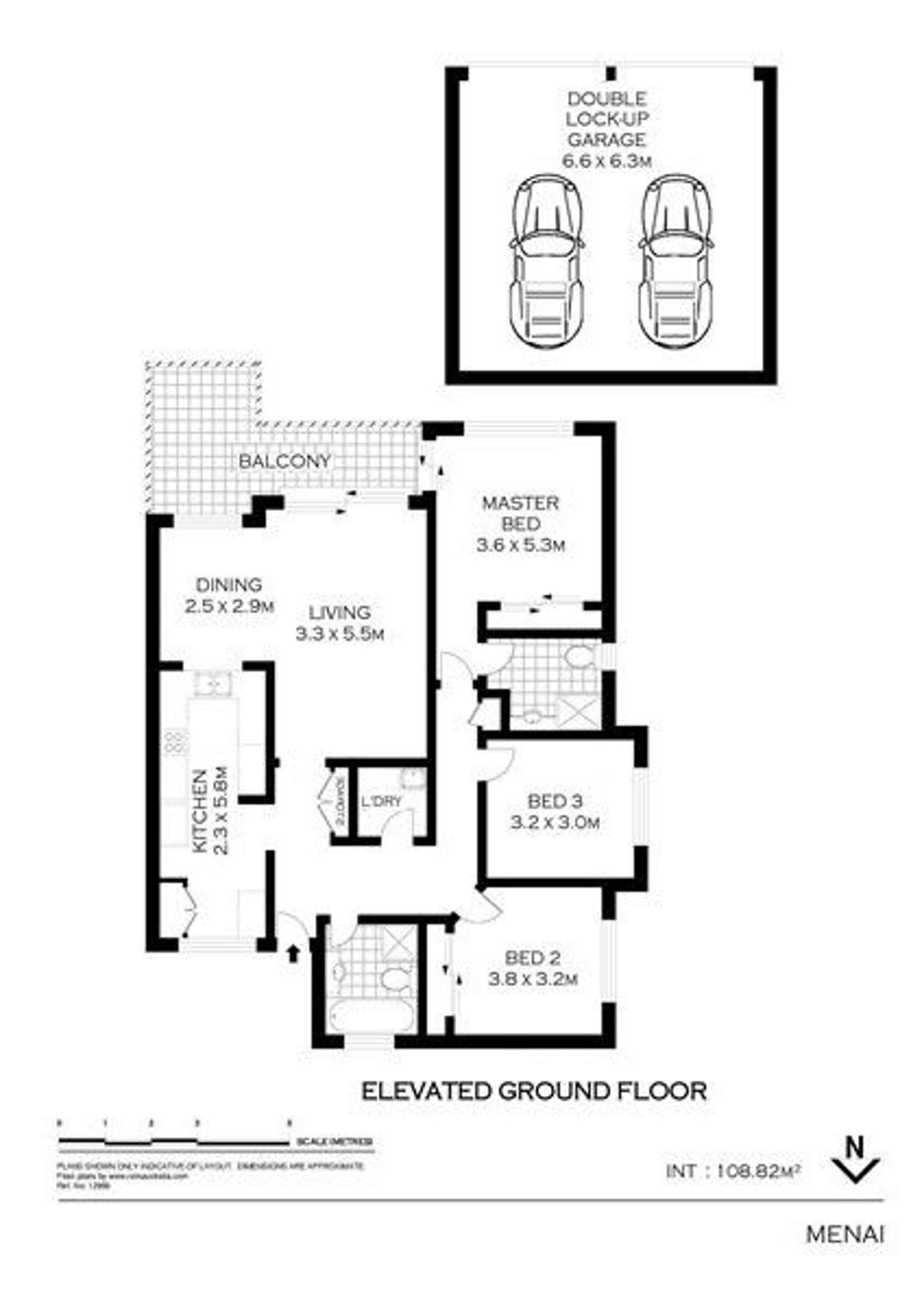 Floorplan of Homely apartment listing, 2/1 Oakwood Way, Menai NSW 2234