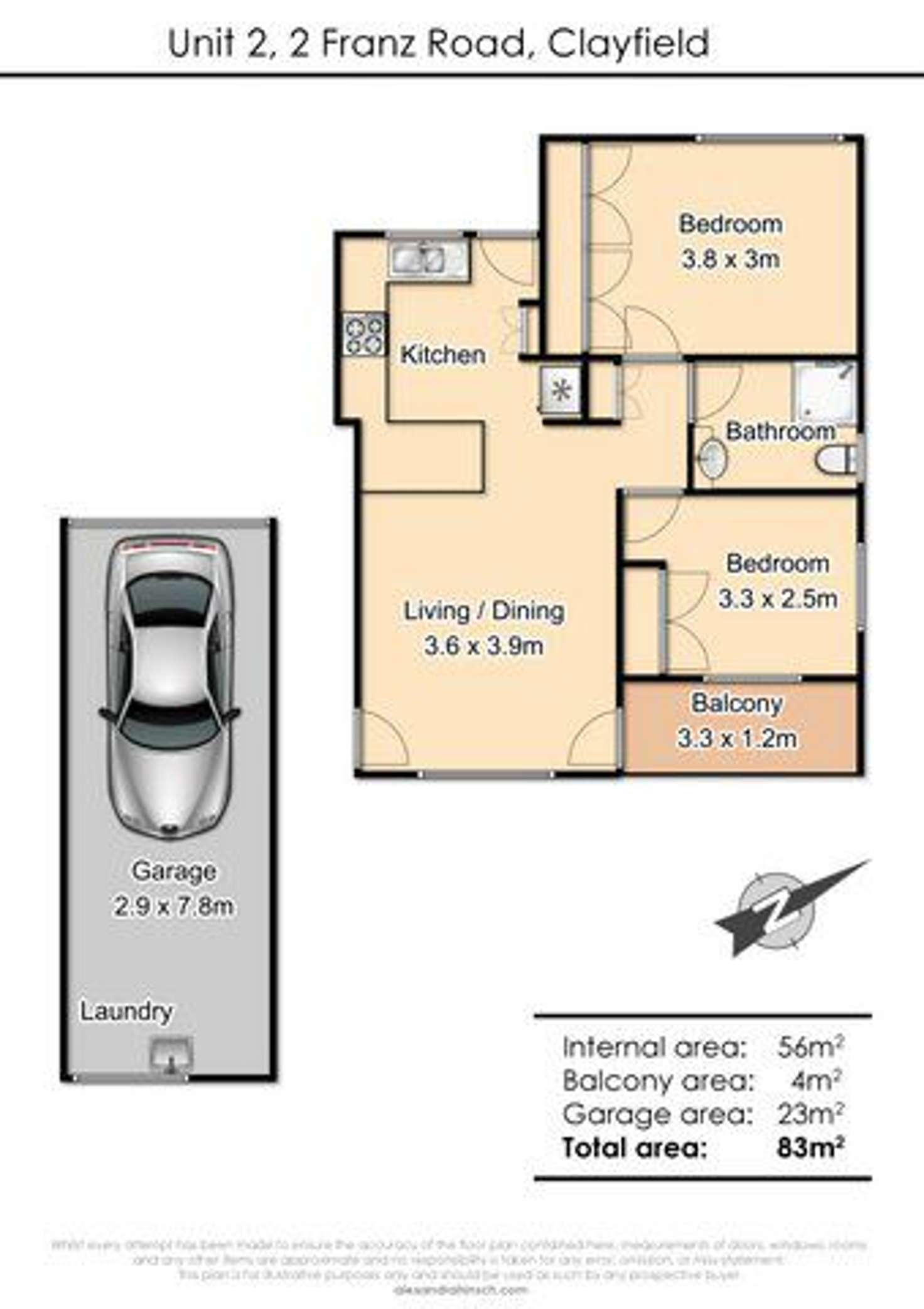 Floorplan of Homely unit listing, 2/2 Franz Road, Clayfield QLD 4011