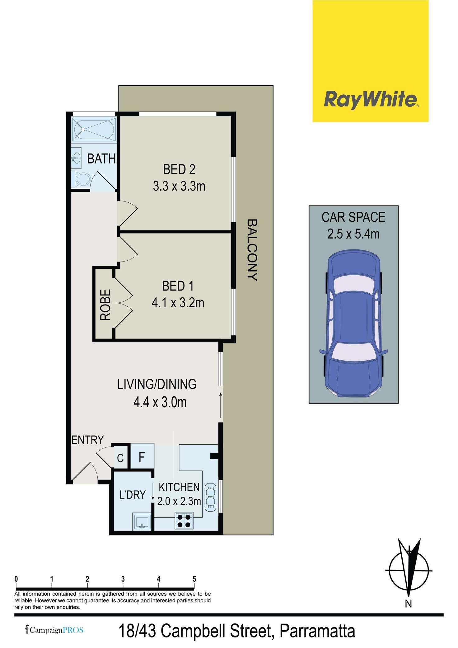 Floorplan of Homely apartment listing, 18/43 Campbell Street, Parramatta NSW 2150