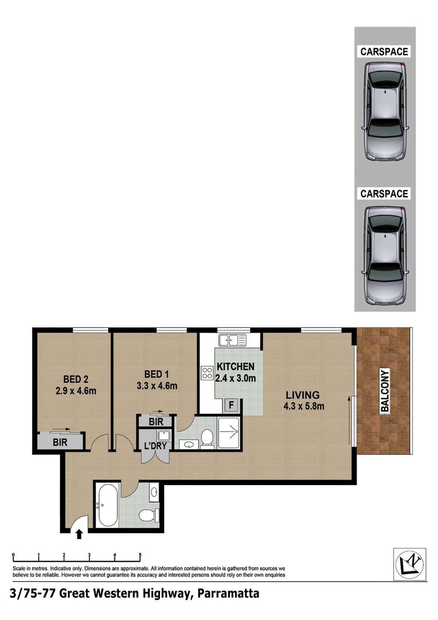 Floorplan of Homely apartment listing, 3/75-77 Great Western Highway, Parramatta NSW 2150