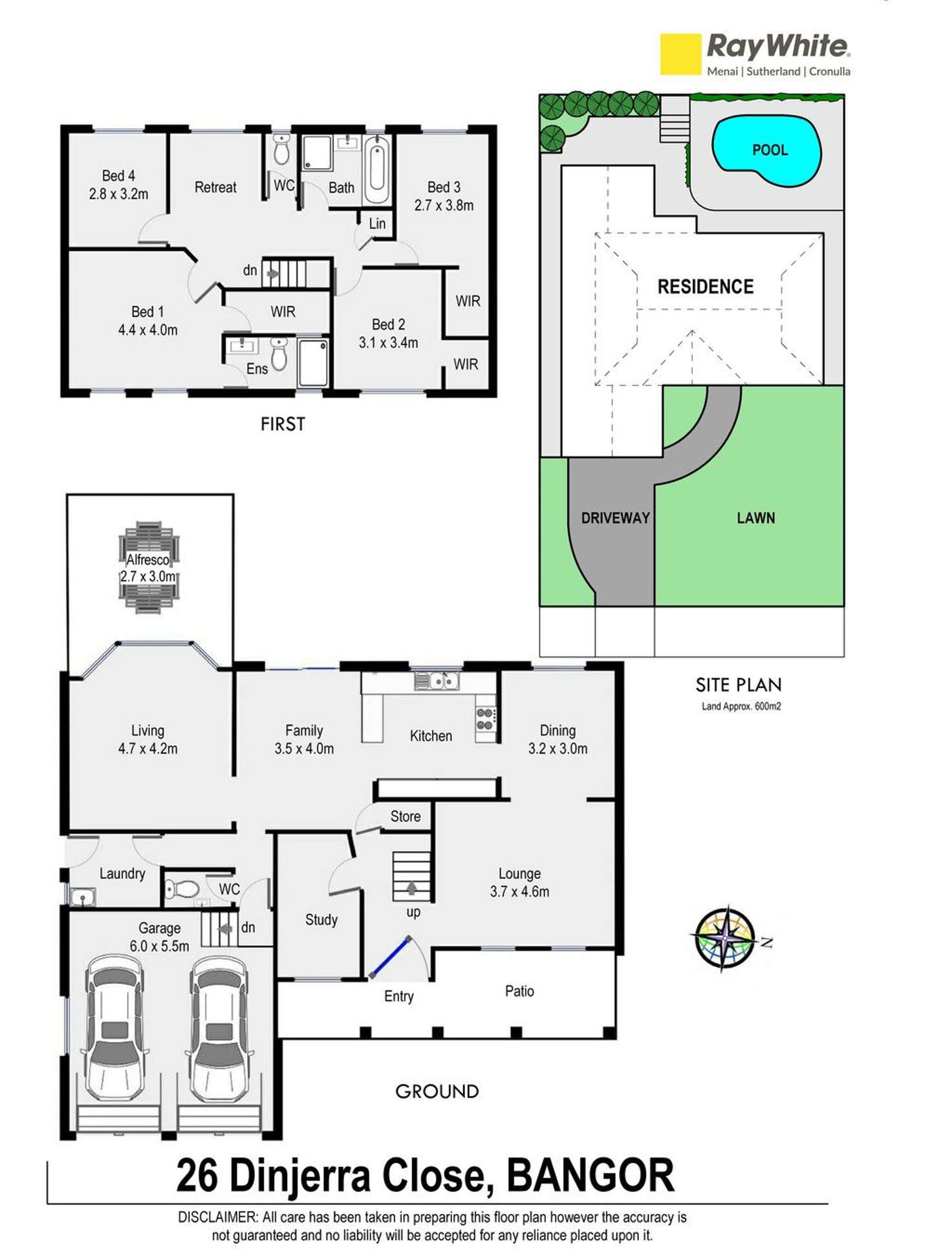 Floorplan of Homely house listing, 26 Dinjerra Close, Bangor NSW 2234
