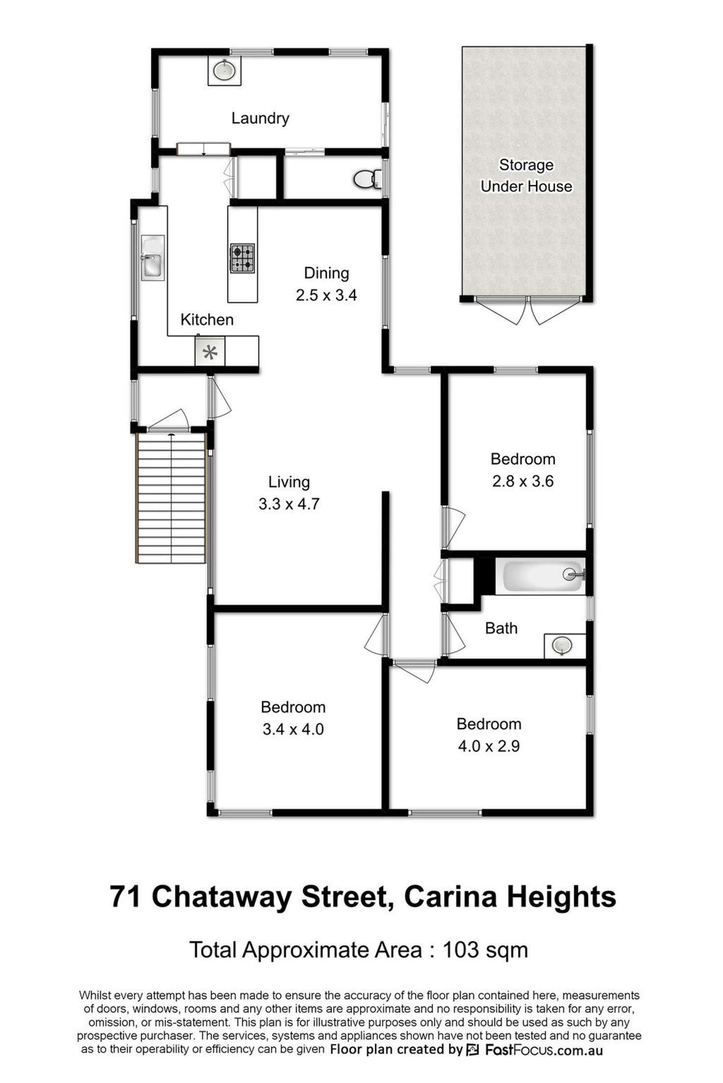 Floorplan of Homely house listing, 71 Chataway Street, Carina Heights QLD 4152