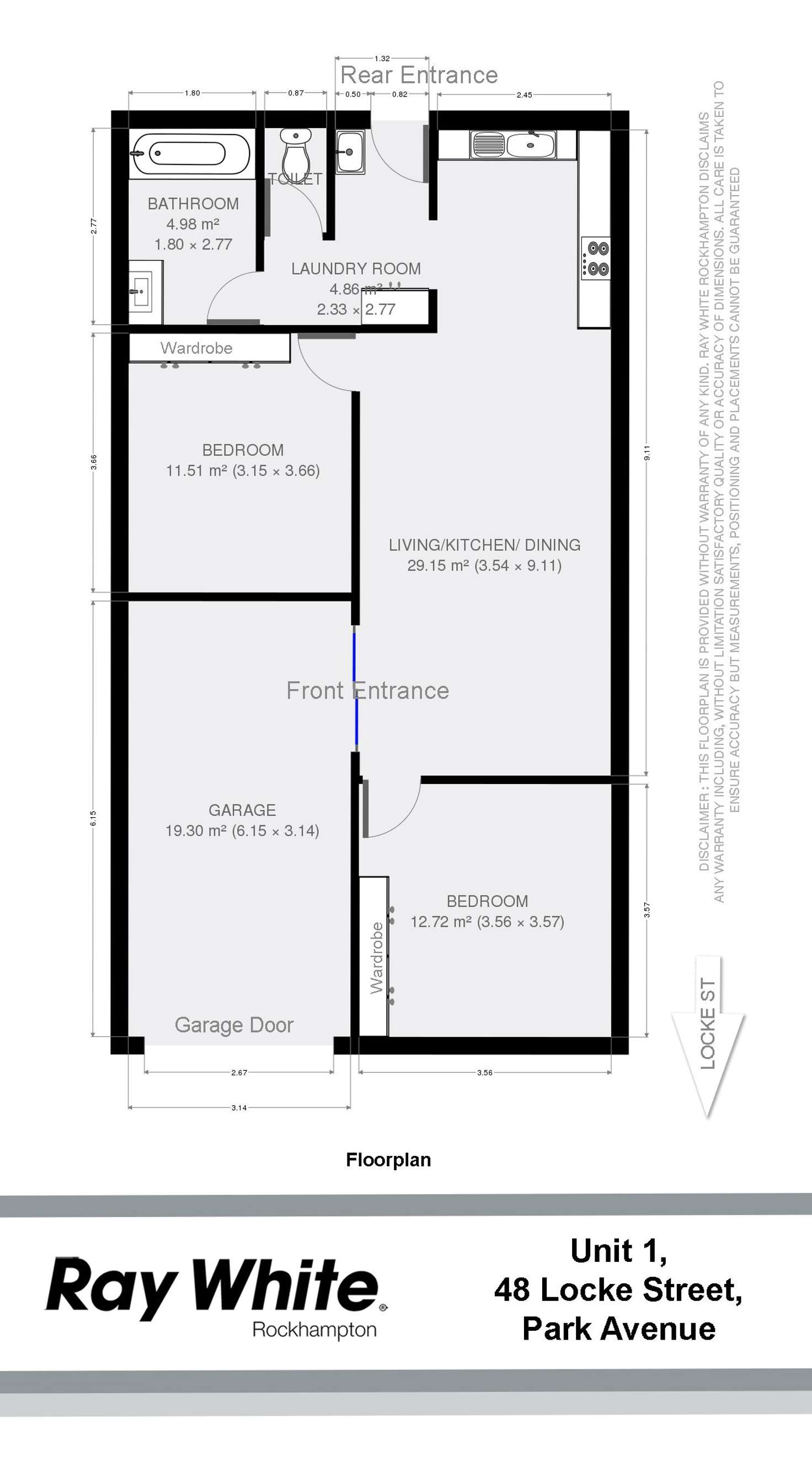 Floorplan of Homely unit listing, 1/48 Locke Street, Kawana QLD 4701