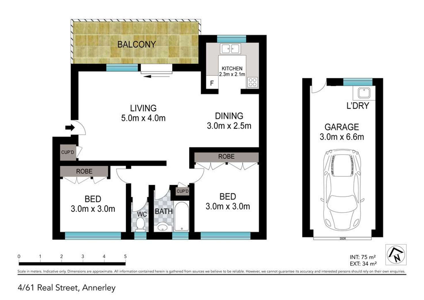 Floorplan of Homely unit listing, 4/61 Real Street, Annerley QLD 4103
