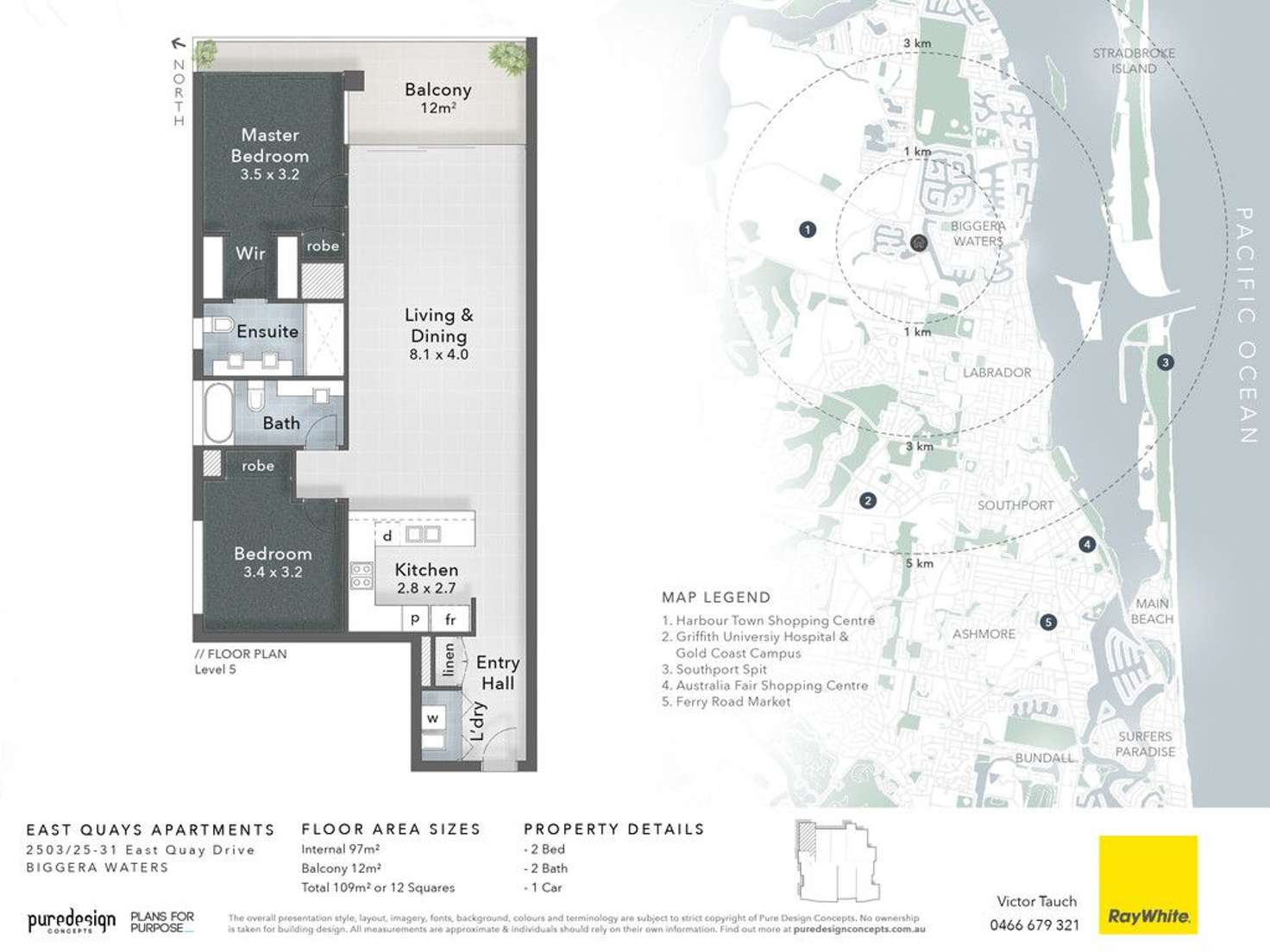 Floorplan of Homely apartment listing, 2503/25 East Quay Drive, Biggera Waters QLD 4216