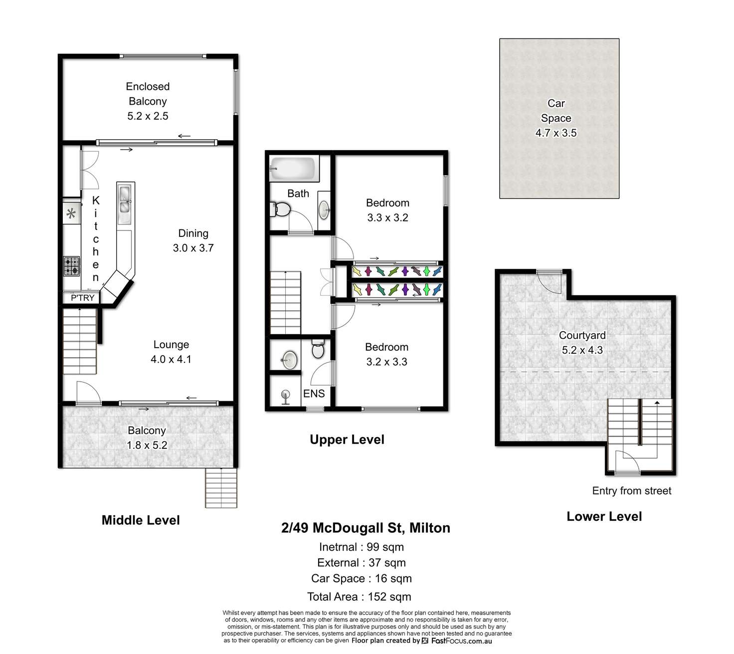 Floorplan of Homely townhouse listing, 2/49 McDougall Street, Milton QLD 4064