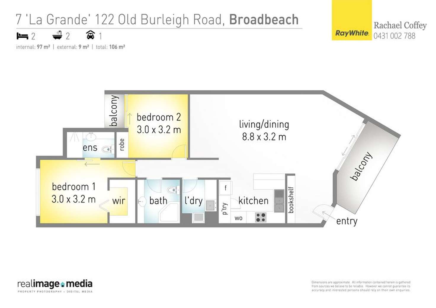 Floorplan of Homely apartment listing, 7 'La Grande' 122-130 Old Burleigh Road, Broadbeach QLD 4218