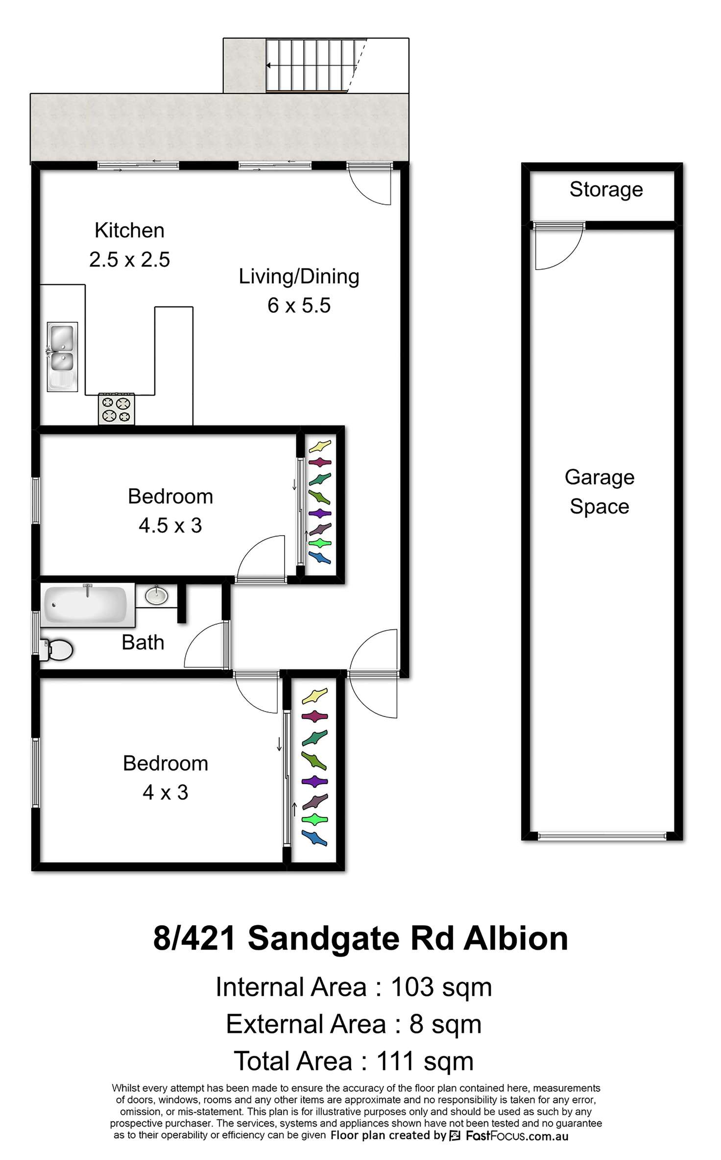 Floorplan of Homely unit listing, 8/421 Sandgate Road, Albion QLD 4010