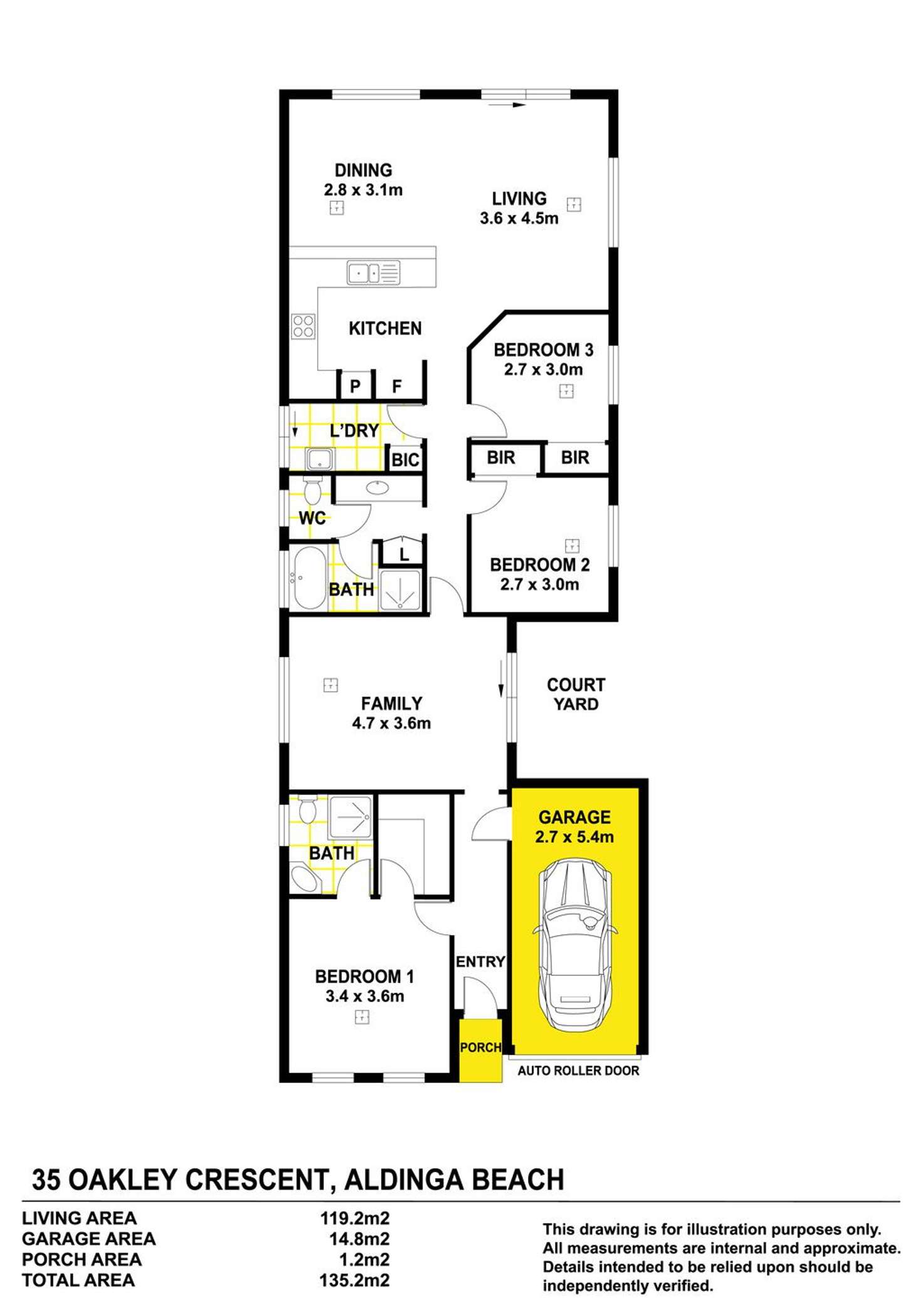 Floorplan of Homely house listing, 35 Oakley Crescent, Aldinga Beach SA 5173