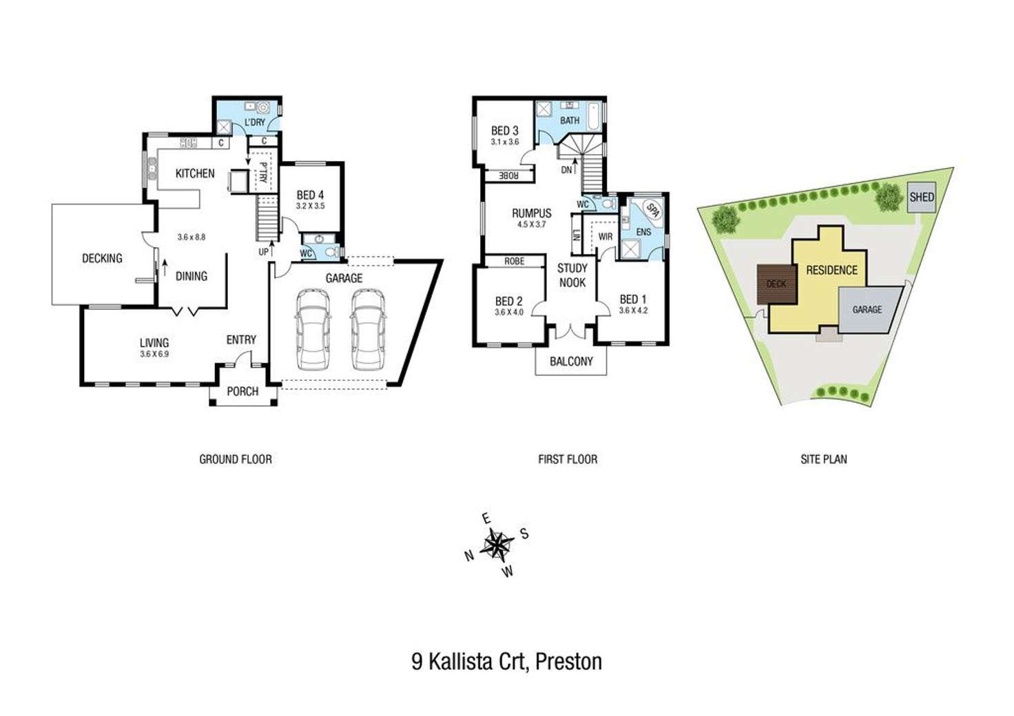 Floorplan of Homely house listing, 9 Kallista Court, Preston VIC 3072