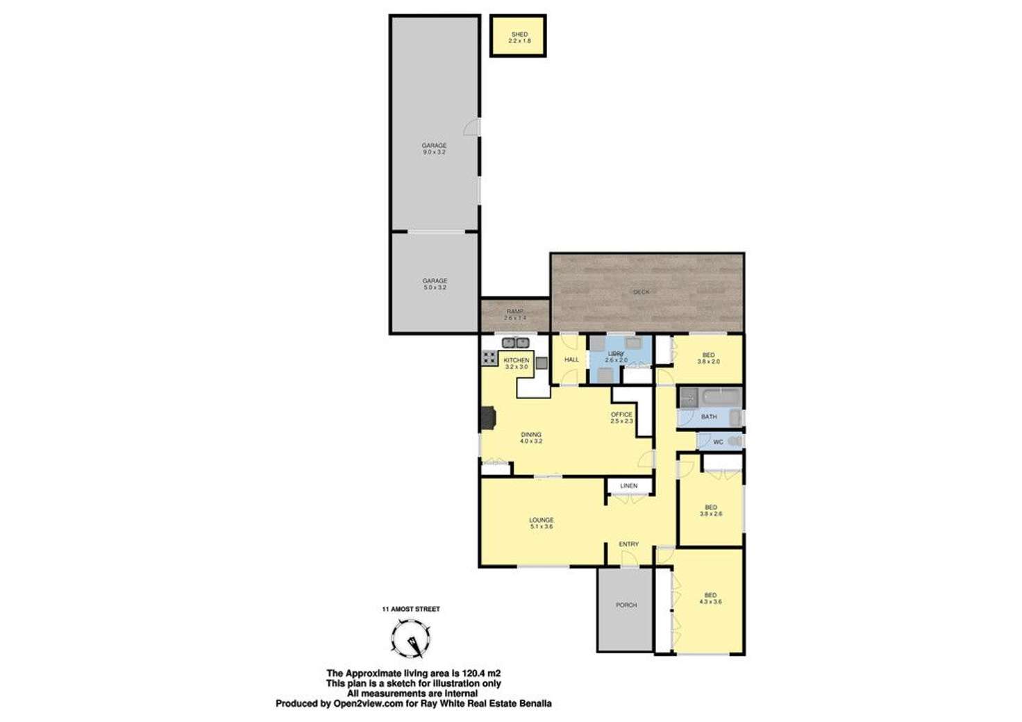 Floorplan of Homely house listing, 11 Amos Street, Benalla VIC 3672