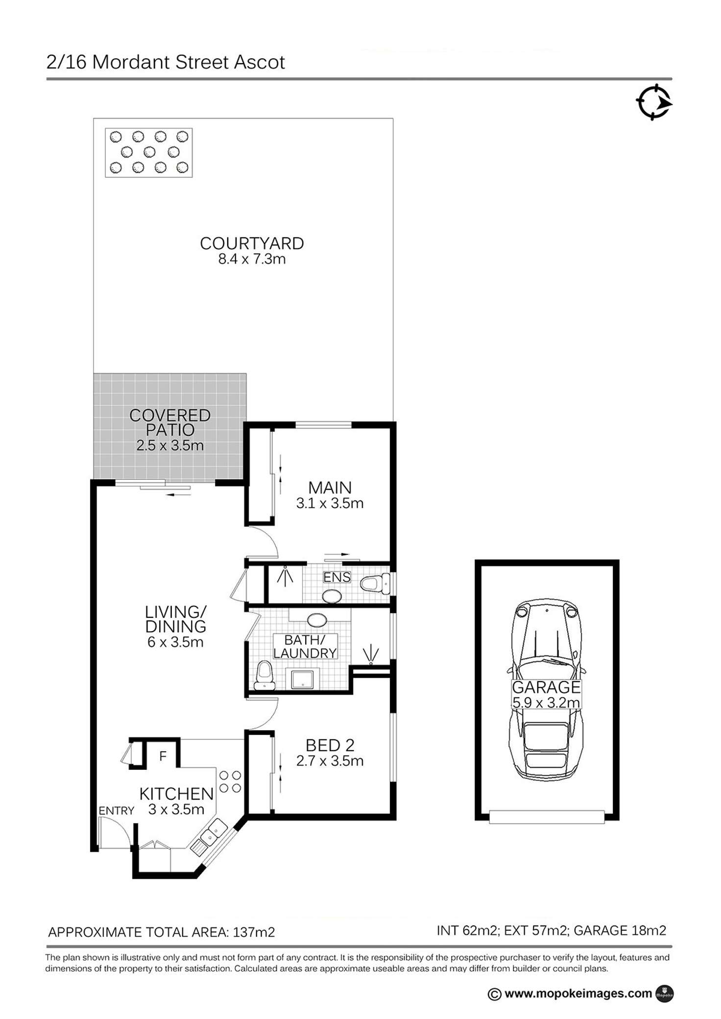 Floorplan of Homely unit listing, 2/16 Mordant Street, Ascot QLD 4007