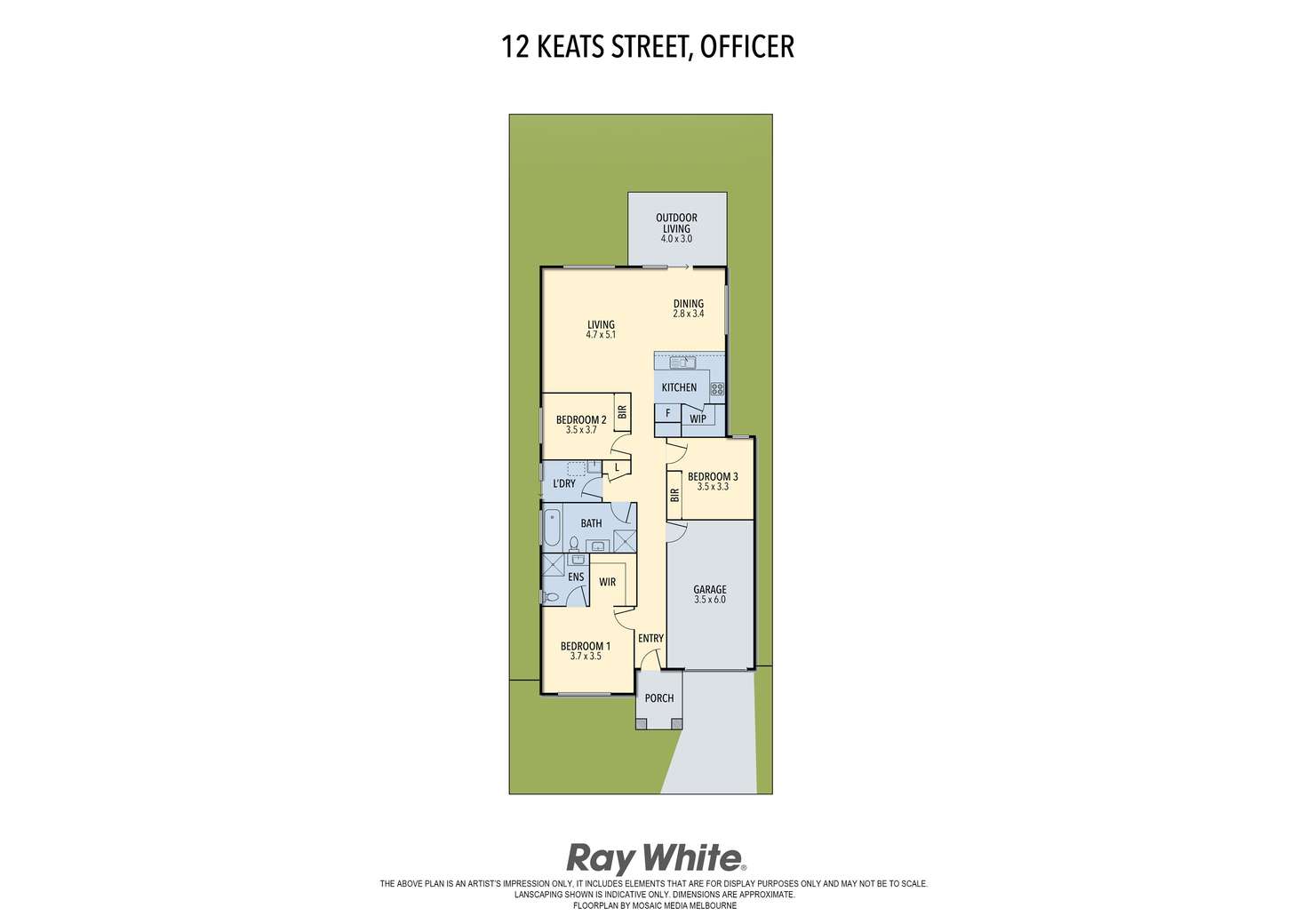 Floorplan of Homely house listing, 12 Keats Street, Officer VIC 3809
